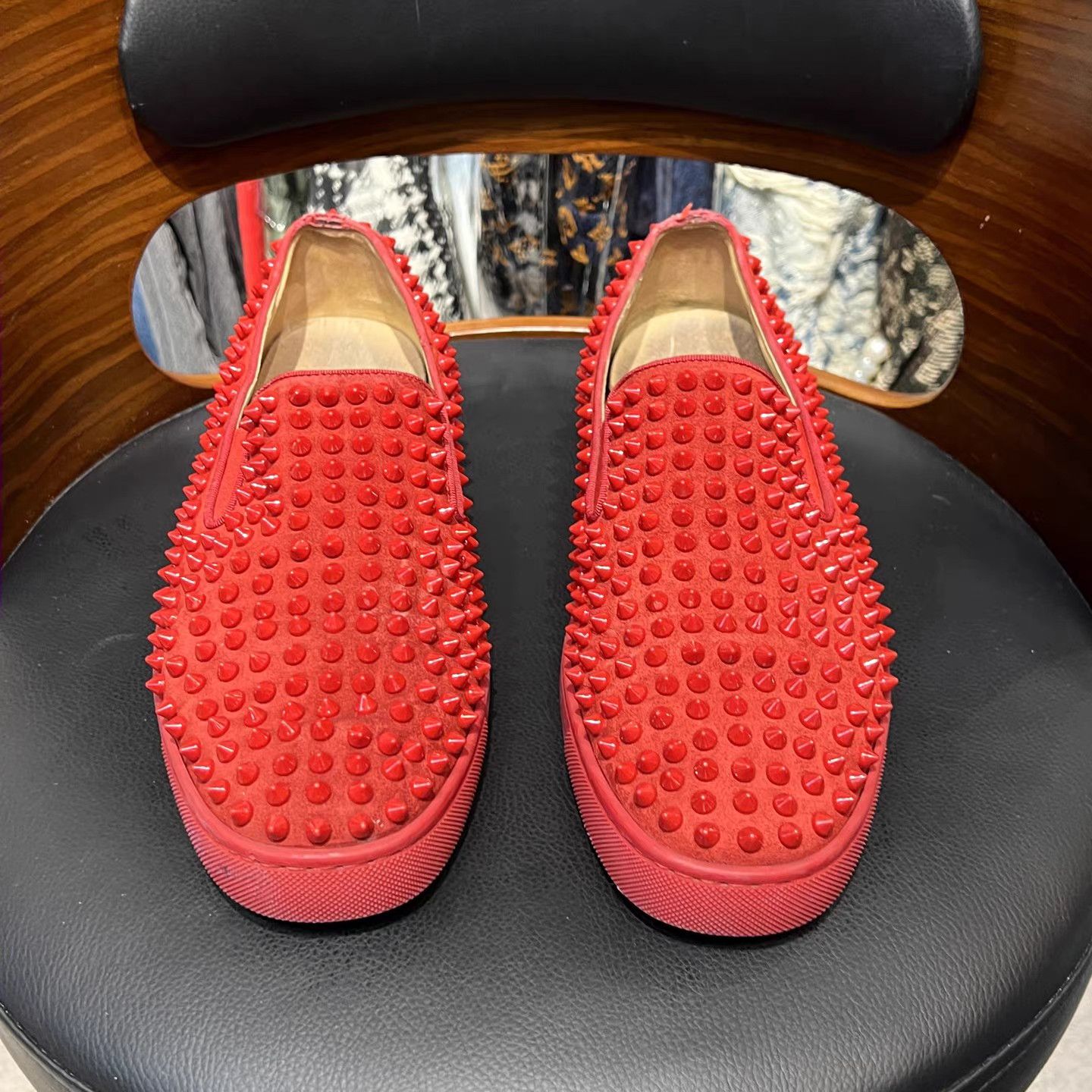 Christian Louboutin Christian Louboutin Red Spikes Loafers K15 Size US 8 / EU 41 - 2 Thumbnail
