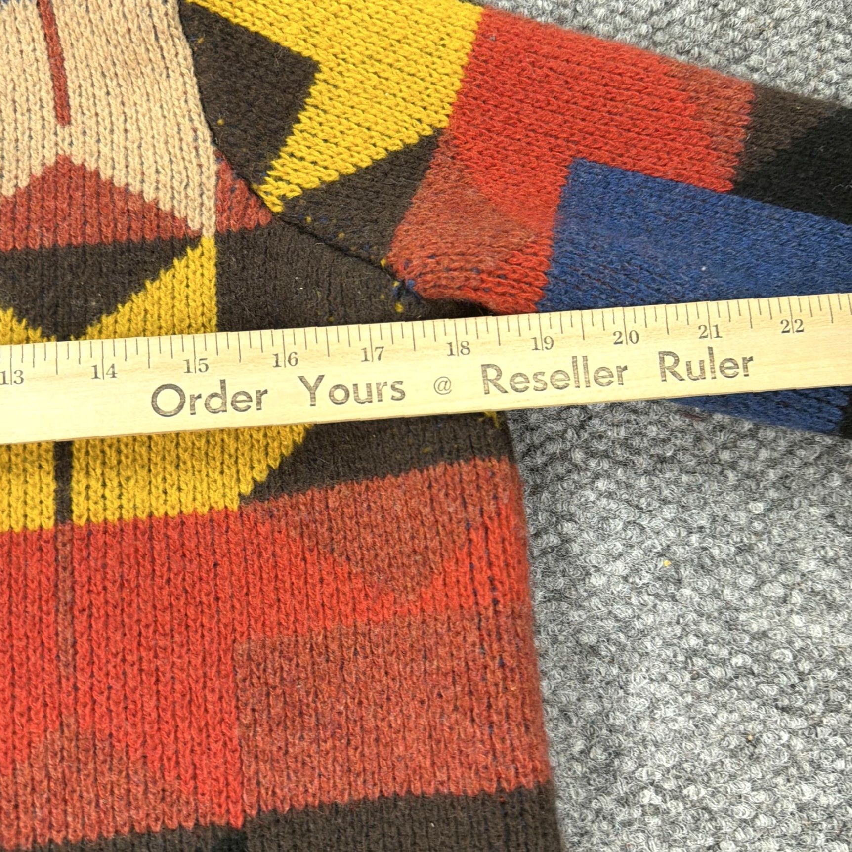 Arrow Sparrow Womens Cardigan Sweater Multicolor Geometric Pattern Wool Crew Neck Long Sleeve S Small Womens Size S / US 4 / IT 40 - 7 Thumbnail