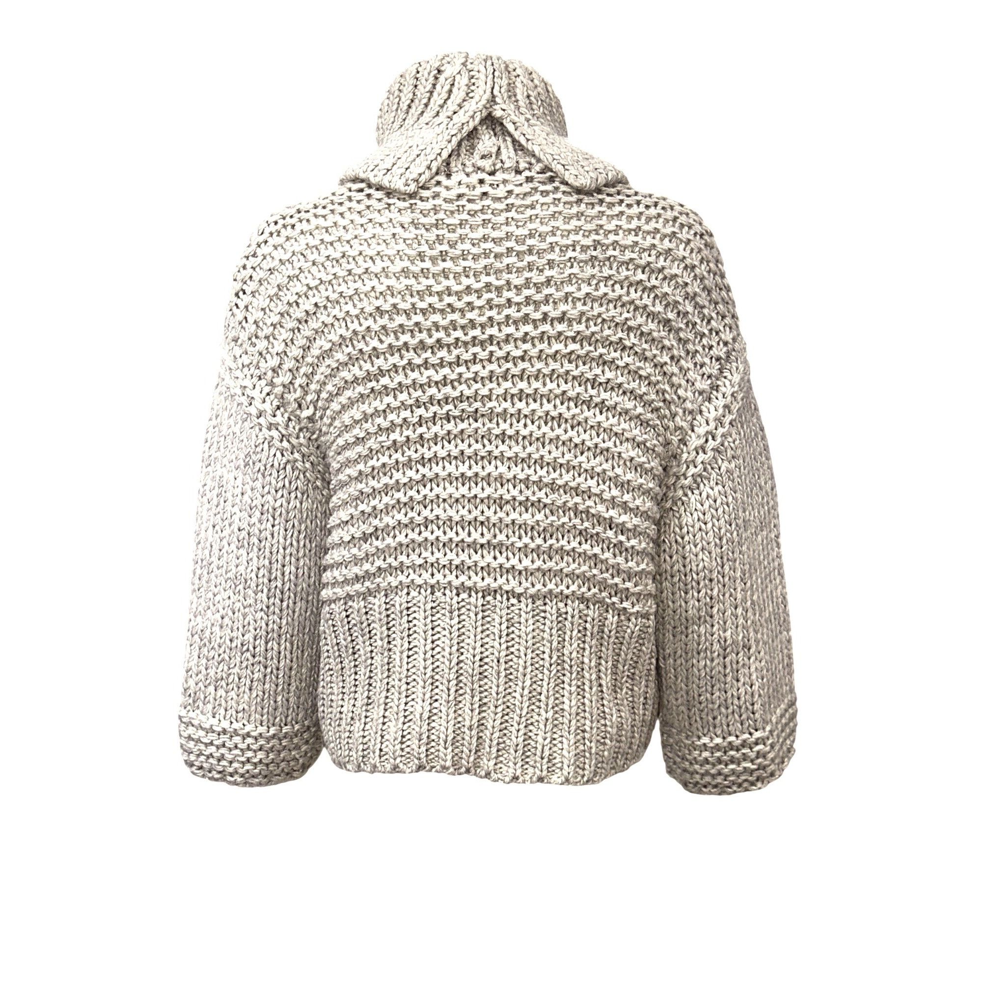 Other LUSH Small Oatmeal Chunky Turtleneck Sweater Cropped Texture Size S / US 4 / IT 40 - 4 Thumbnail