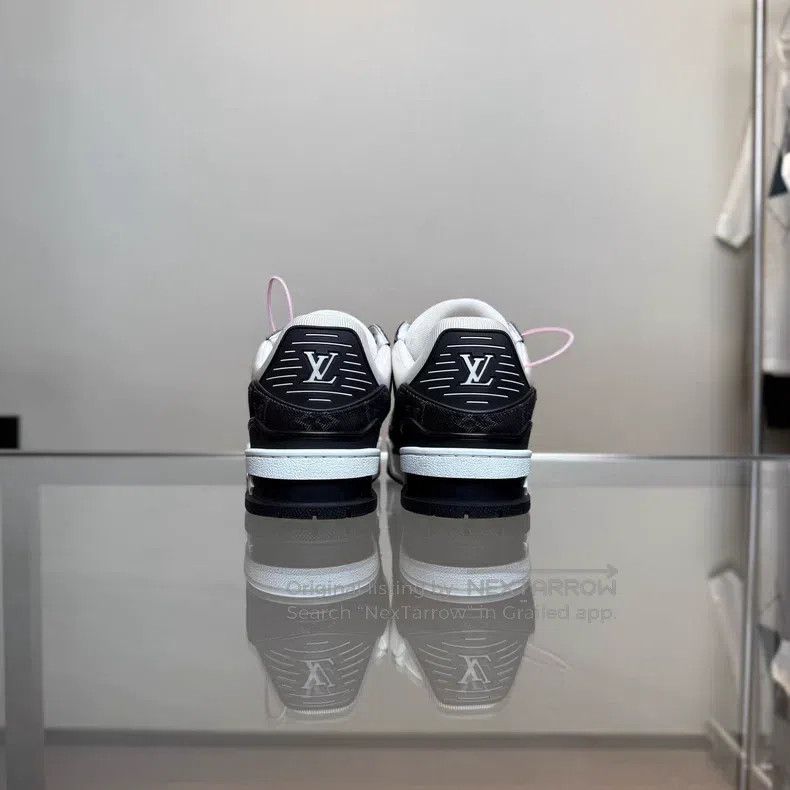 Louis Vuitton Louis Vuitton Trainer 24 New Black and White Denim shoes Size US 5.5 / IT 35.5 - 5 Thumbnail