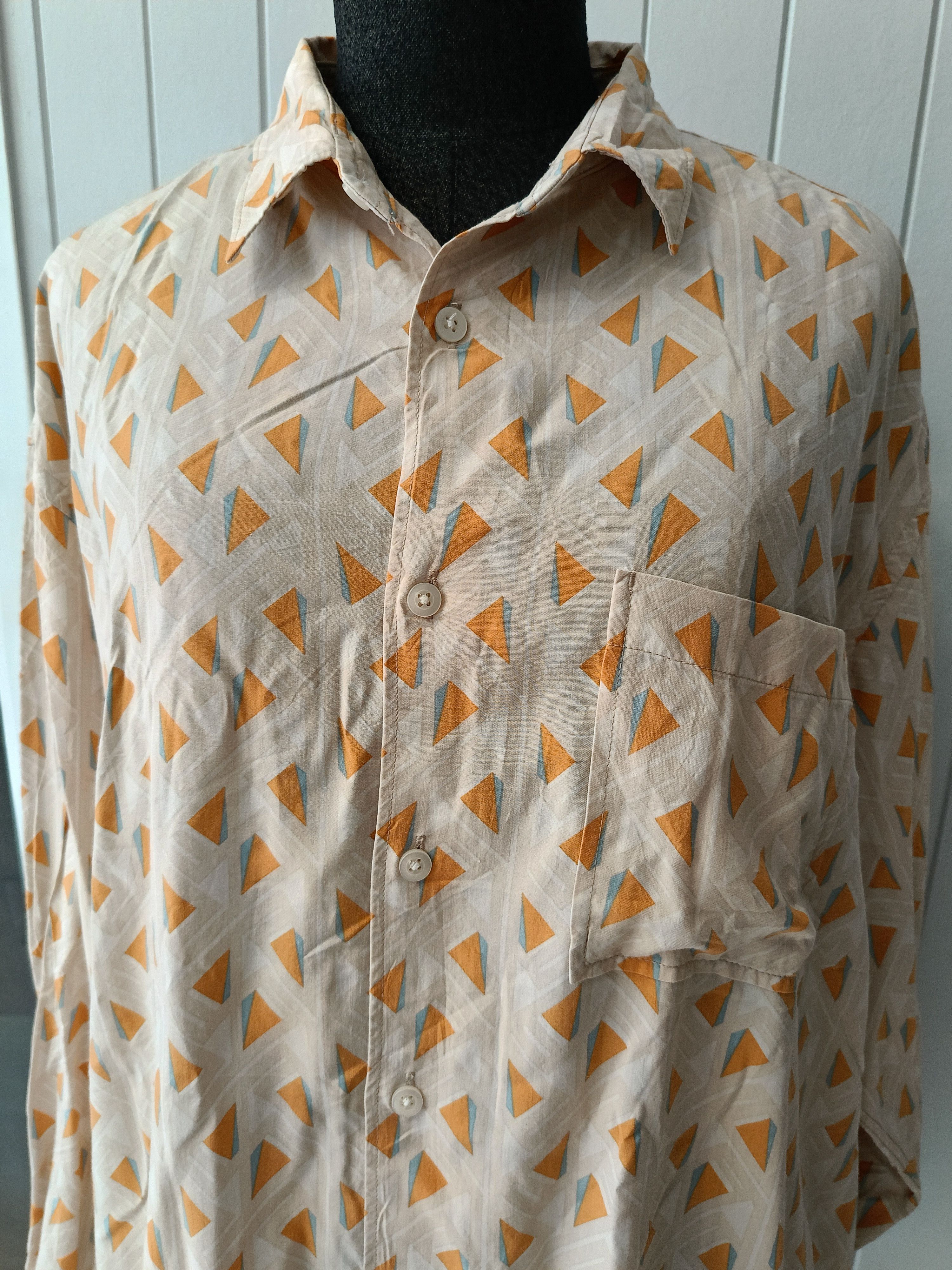 Japanese Brand Niko and ... triangles orange rayon large shirt Size US L / EU 52-54 / 3 - 9 Thumbnail
