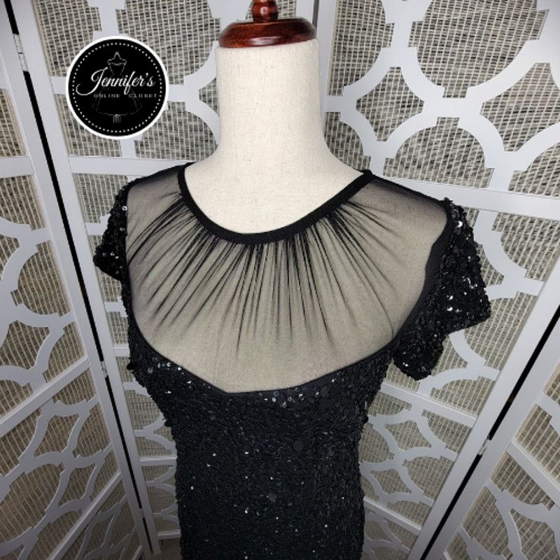 Adrianna Papell Adrianna Papell Sequin Mesh Neckline Sheath Dress Size 8 Size M / US 6-8 / IT 42-44 - 2 Thumbnail