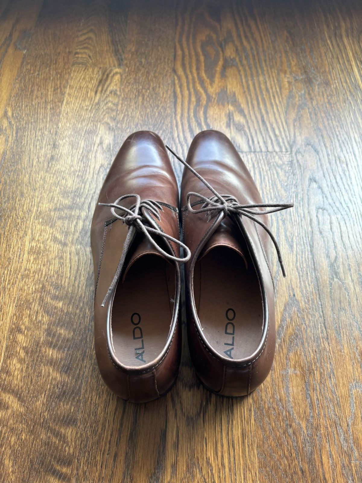 Aldo ALDO DARK BROWN LEATHER OXFORD SHOES Size US 12 / EU 45 - 3 Thumbnail