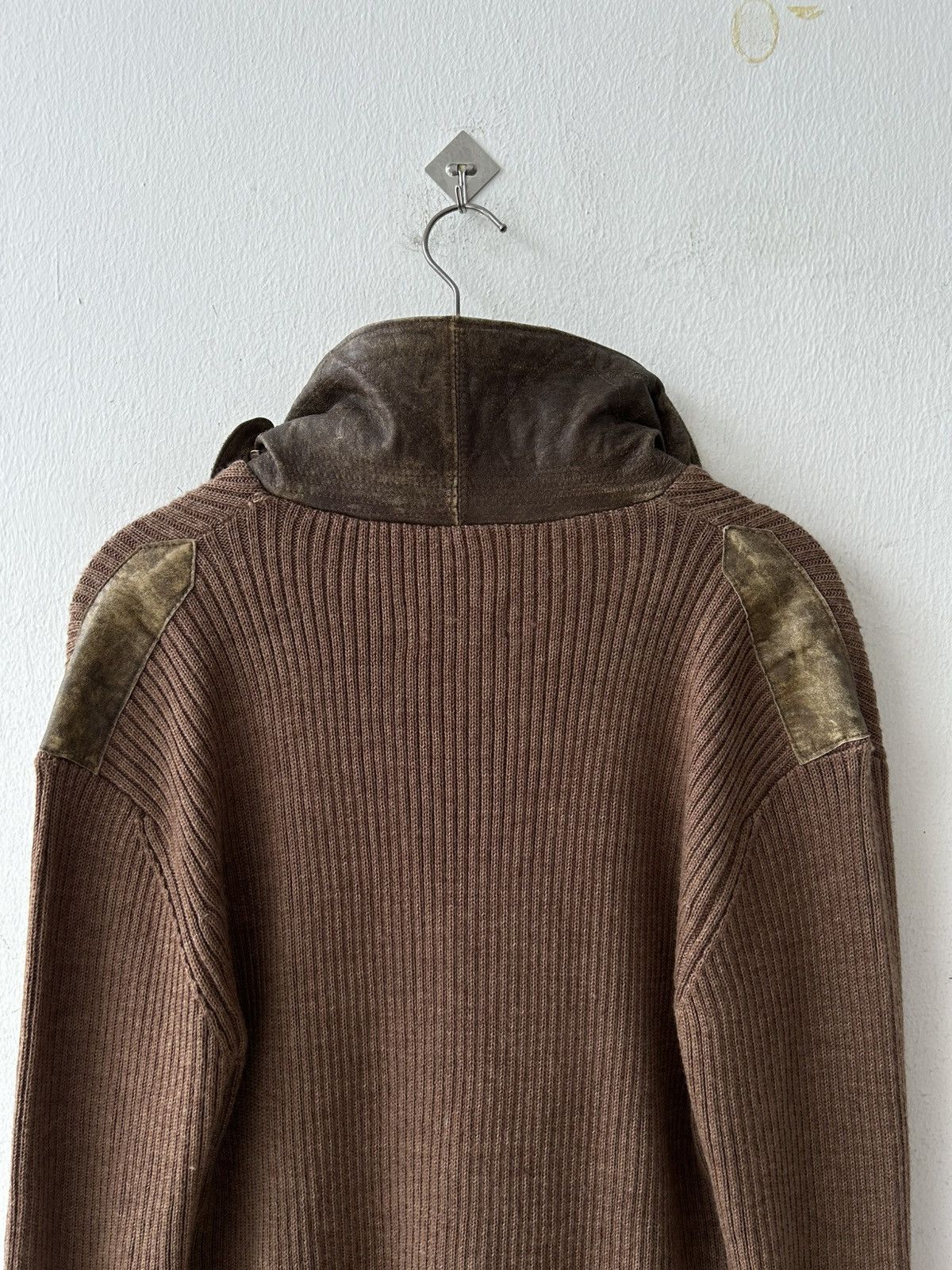 Avirex Avirex Knit Brown Leather Zipper Size US L / EU 52-54 / 3 - 10 Thumbnail