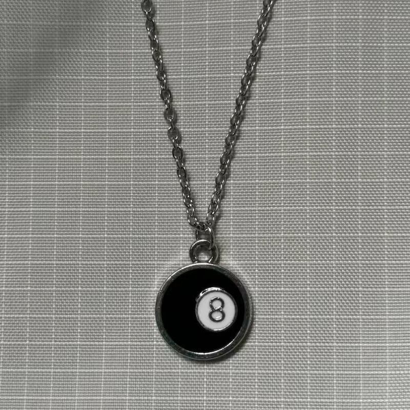 Jewelry Lucky 8 Ball Pendant Necklace Y2K Minimalist Size ONE SIZE - 1 Thumbnail