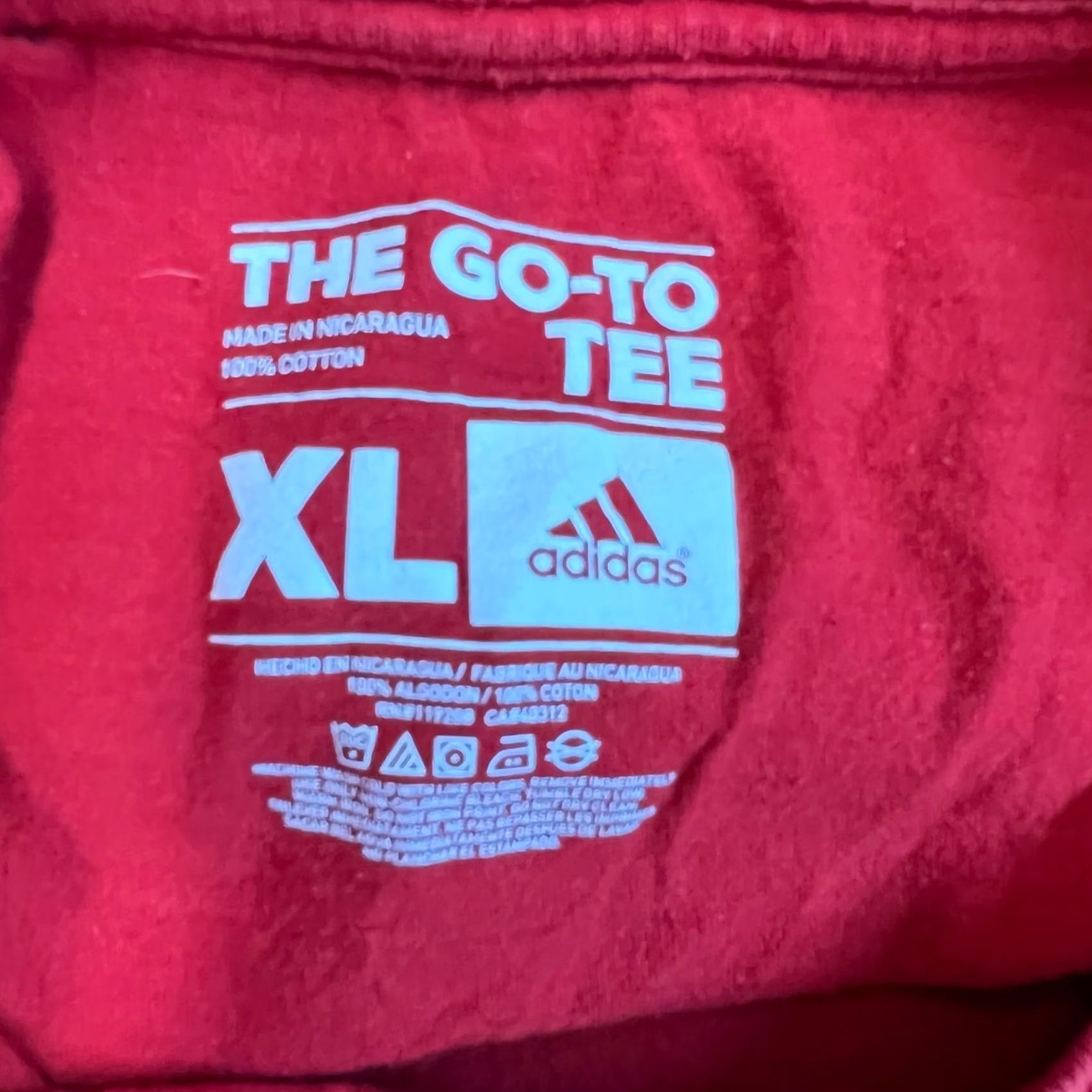 Adidas Adidas Graphic M Red T-Shirt XL Mens Regular Short Sleeve Crew Neck Cotton Knit Logo Pattern Vintage: No Size US XL / EU 56 / 4 - 4 Thumbnail