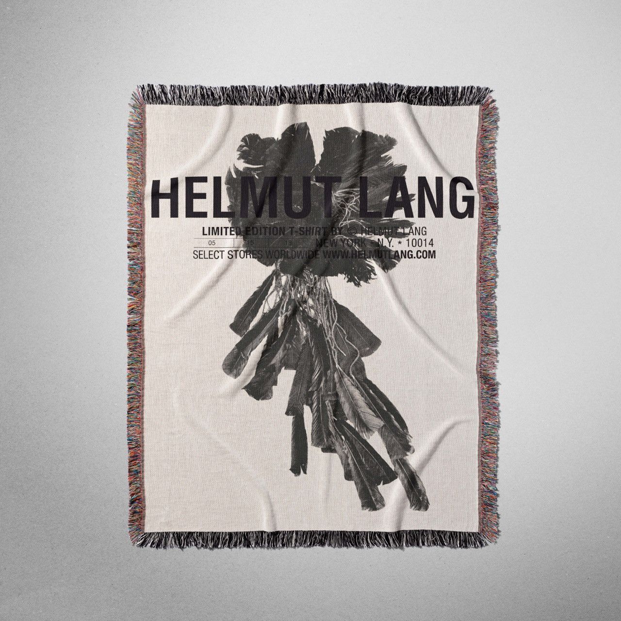 Helmut Lang 90s Helmut Lang Blanket Woven Jacquard Art Fashion Gift Logo Size ONE SIZE - 2 Thumbnail