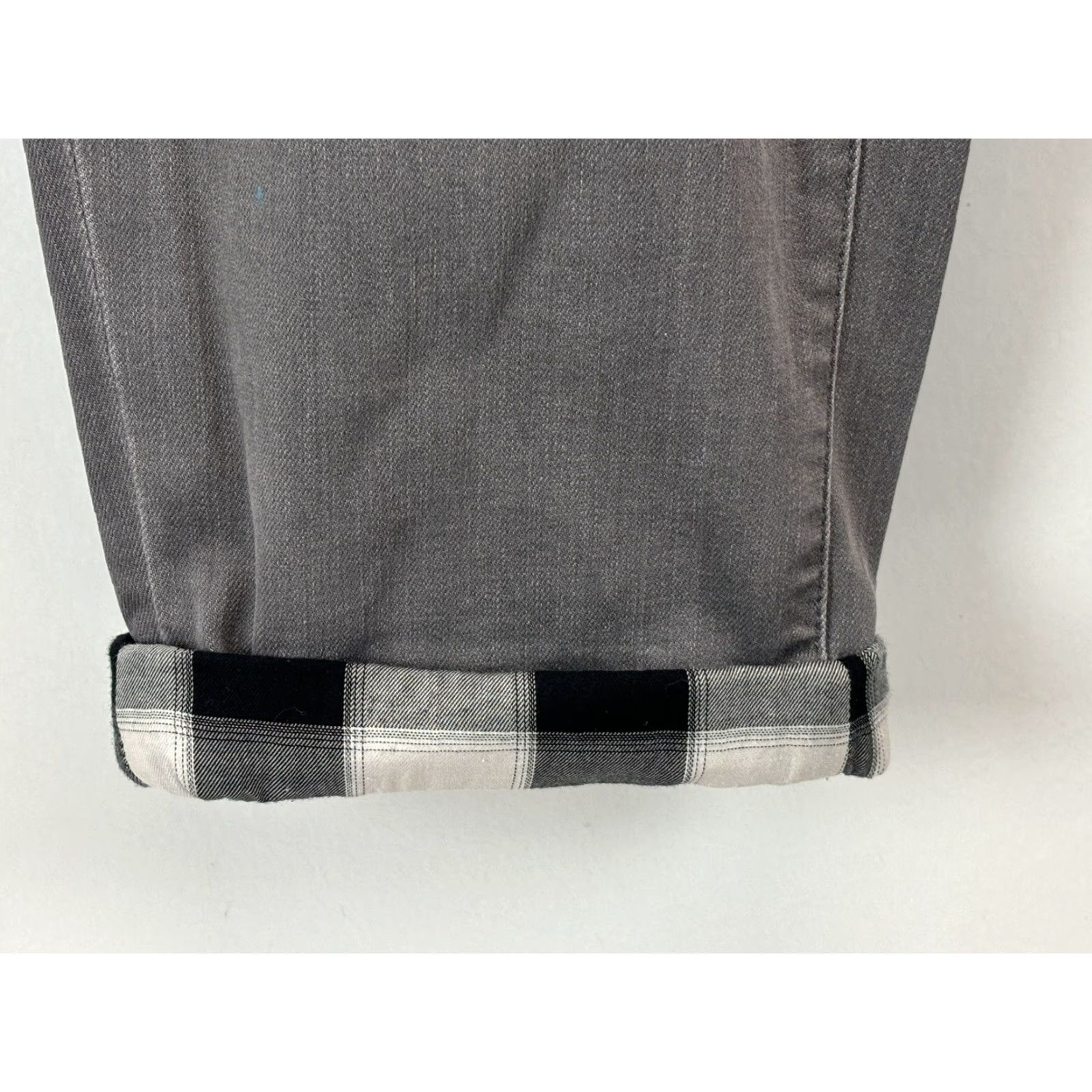 Talbots Talbots Jeans 22W Plus Grey Buffalo Check Contrast Cuff Denim Straight Women's Jeans Size 40" / US 18 - 5 Thumbnail
