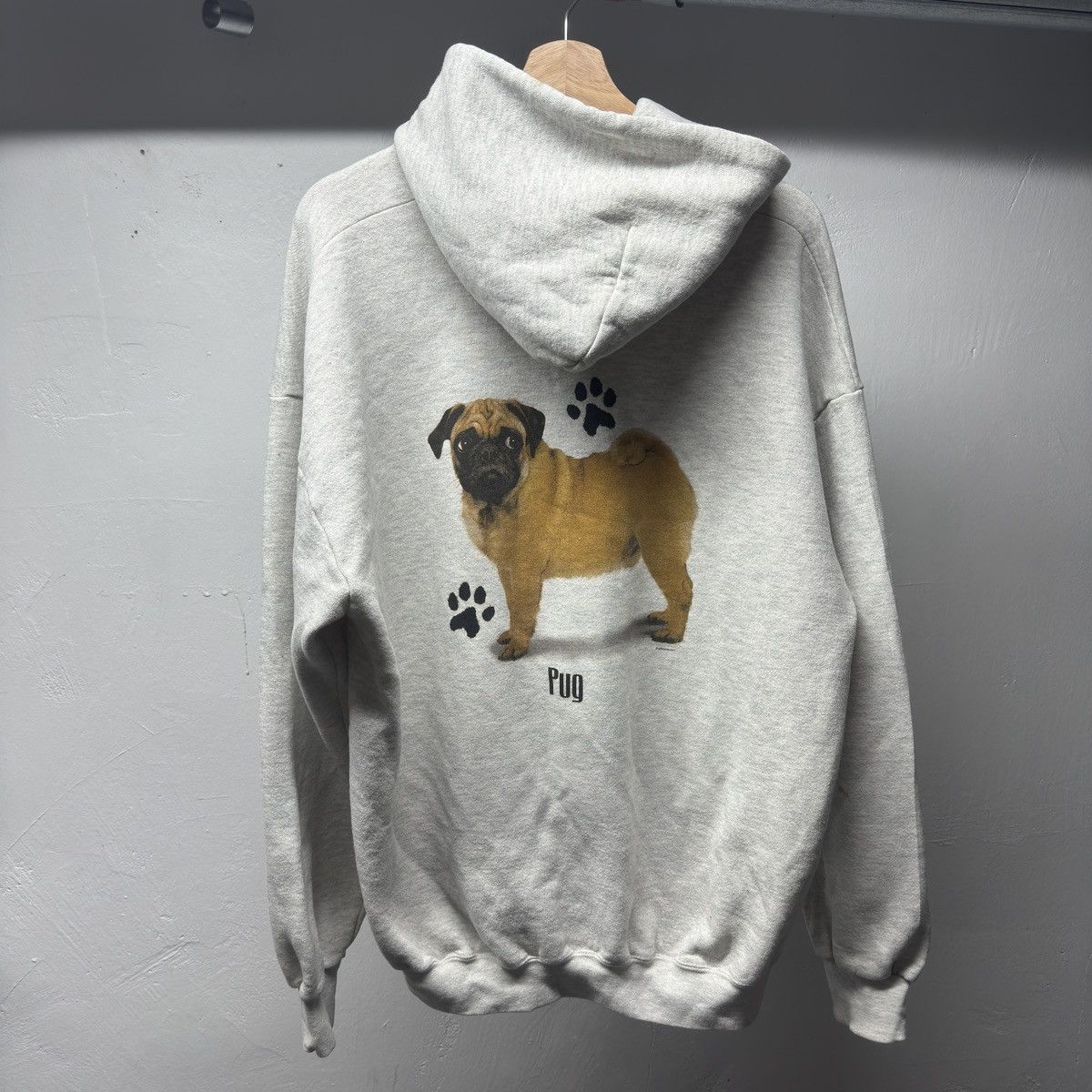 Vintage Thrashed Faded Distressed Pug Dog Zip Up Hoodie ERD Grunge Size US XL / EU 56 / 4 - 2 Thumbnail