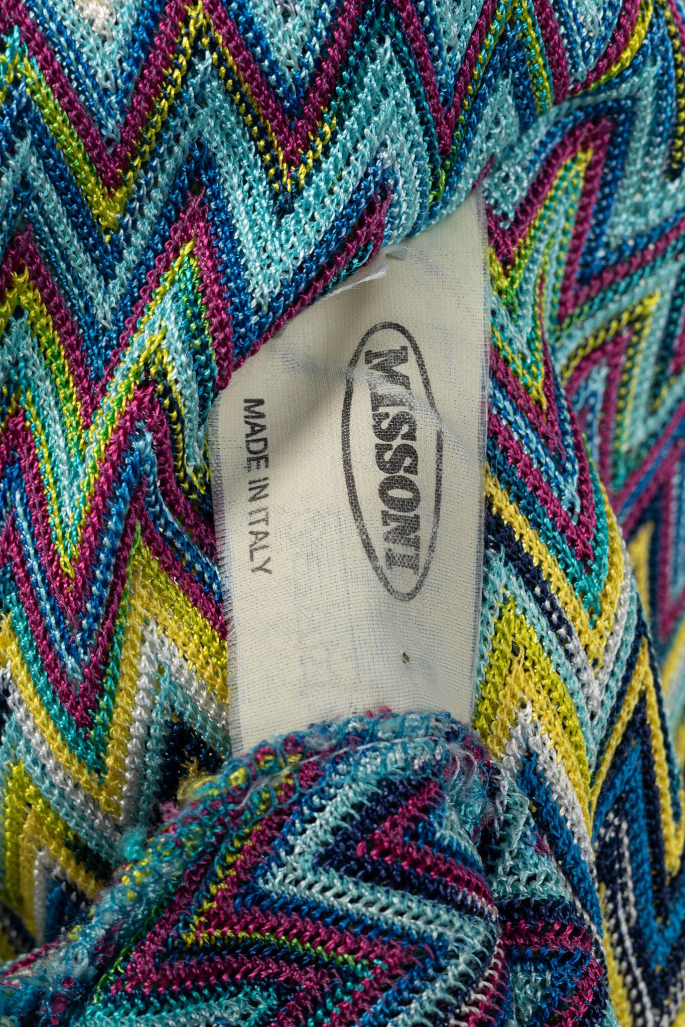 Missoni Missoni 90's Vintage Blue Chevron Knit 3/4 Sleeve Top Size M / US 6-8 / IT 42-44 - 8 Thumbnail