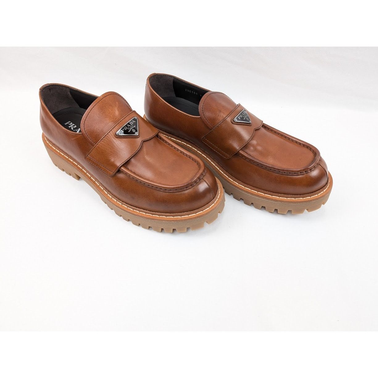 Prada o1rshd1 Calzature Uomo Shoes in Cognac Size US 12 / EU 45 - 12 Thumbnail
