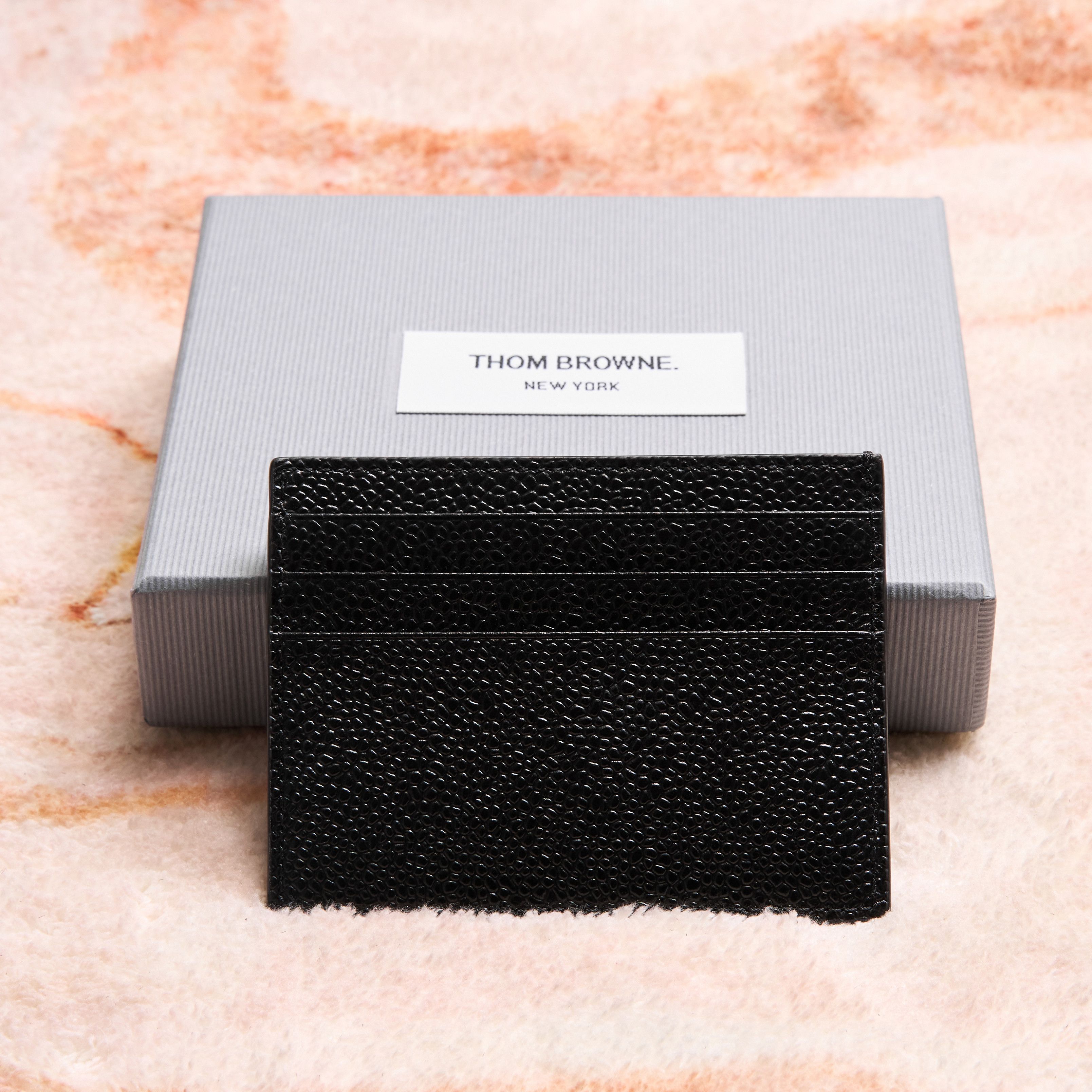 Thom Browne THOM BROWNE Pebbled Leather Card Holder Size ONE SIZE - 4 Thumbnail