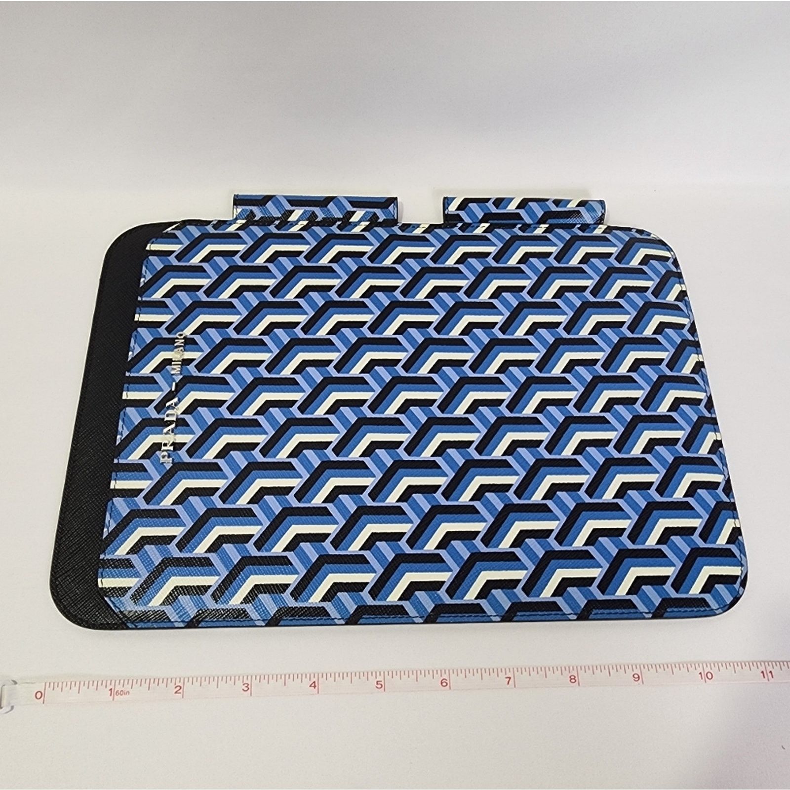 Prada Prada Blue Geometric Saffiano leather iPad tablet Case COA Size ONE SIZE - 6 Thumbnail