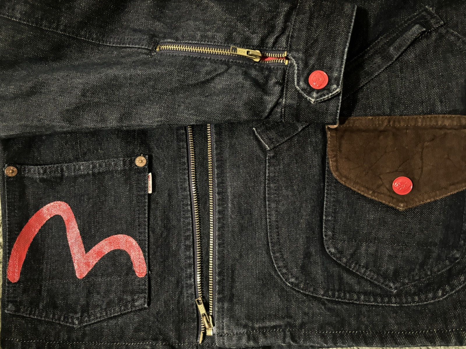 Evisu Evisu Dark Navy Biker Denim Jacket Size US XXS / EU 40 - 2 Thumbnail