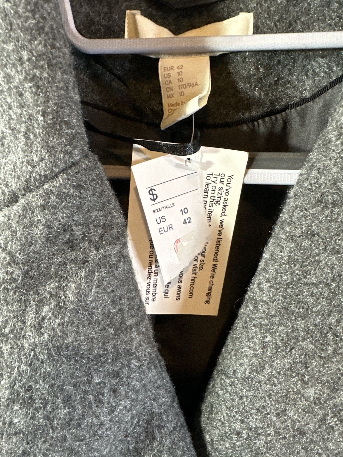 H&M H&M Dark Gray Melange Pea Coat Size L / US 10 / IT 46 - 4 Thumbnail