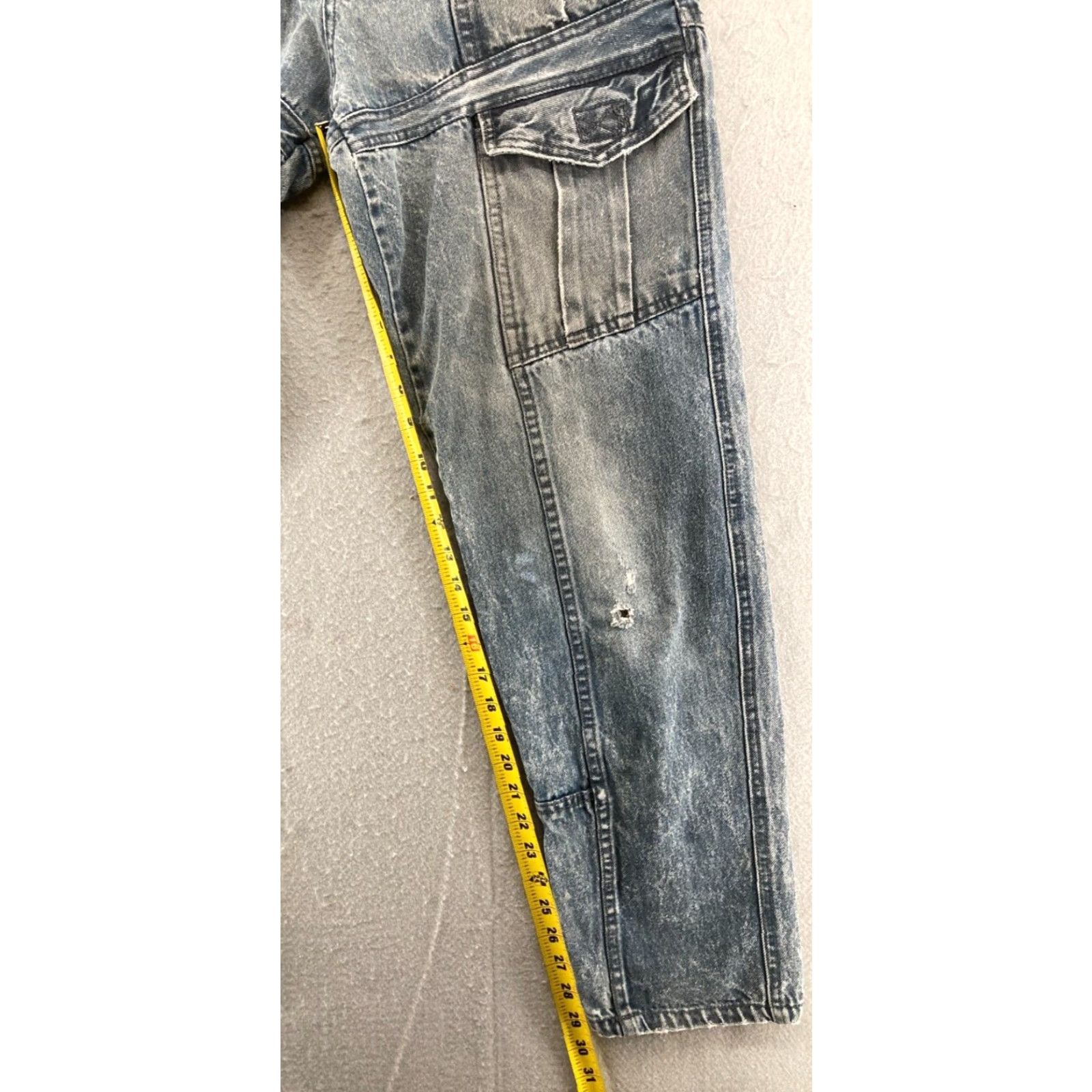 Vintage VINTAGE Sergio Jeans Womens Medium Cargo Blue Denim 28X30 Straight Jeans Womens Medium Blue 90s Mens Womens Girls Size 32" / US 10 / IT 46 - 5 Thumbnail