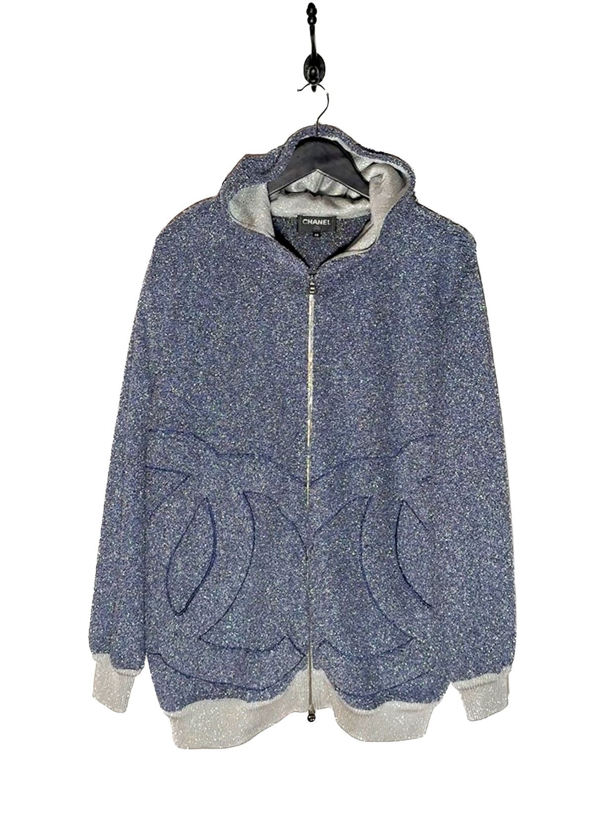 Chanel Chanel 2017 Blue Metallic CC Zip-Up Hoodie Size XL / US 12-14 / IT 48-50 - 1 Thumbnail