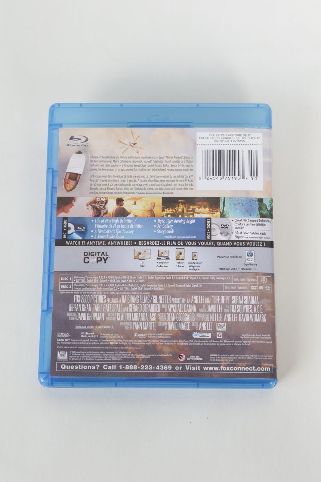 Other 2013' Blu-Ray Life Of Pi DVD Size ONE SIZE - 2 Thumbnail