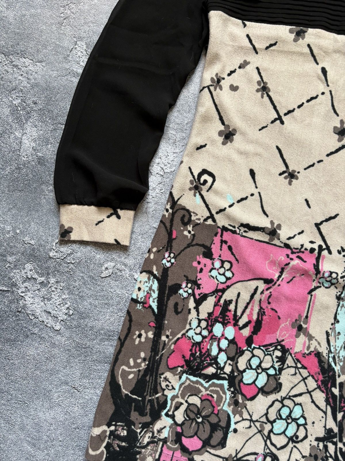 Moschino Vintage Moschino Cheap And Chic Y2K Floral Print Wool Dress Size L / US 10 / IT 46 - 6 Thumbnail
