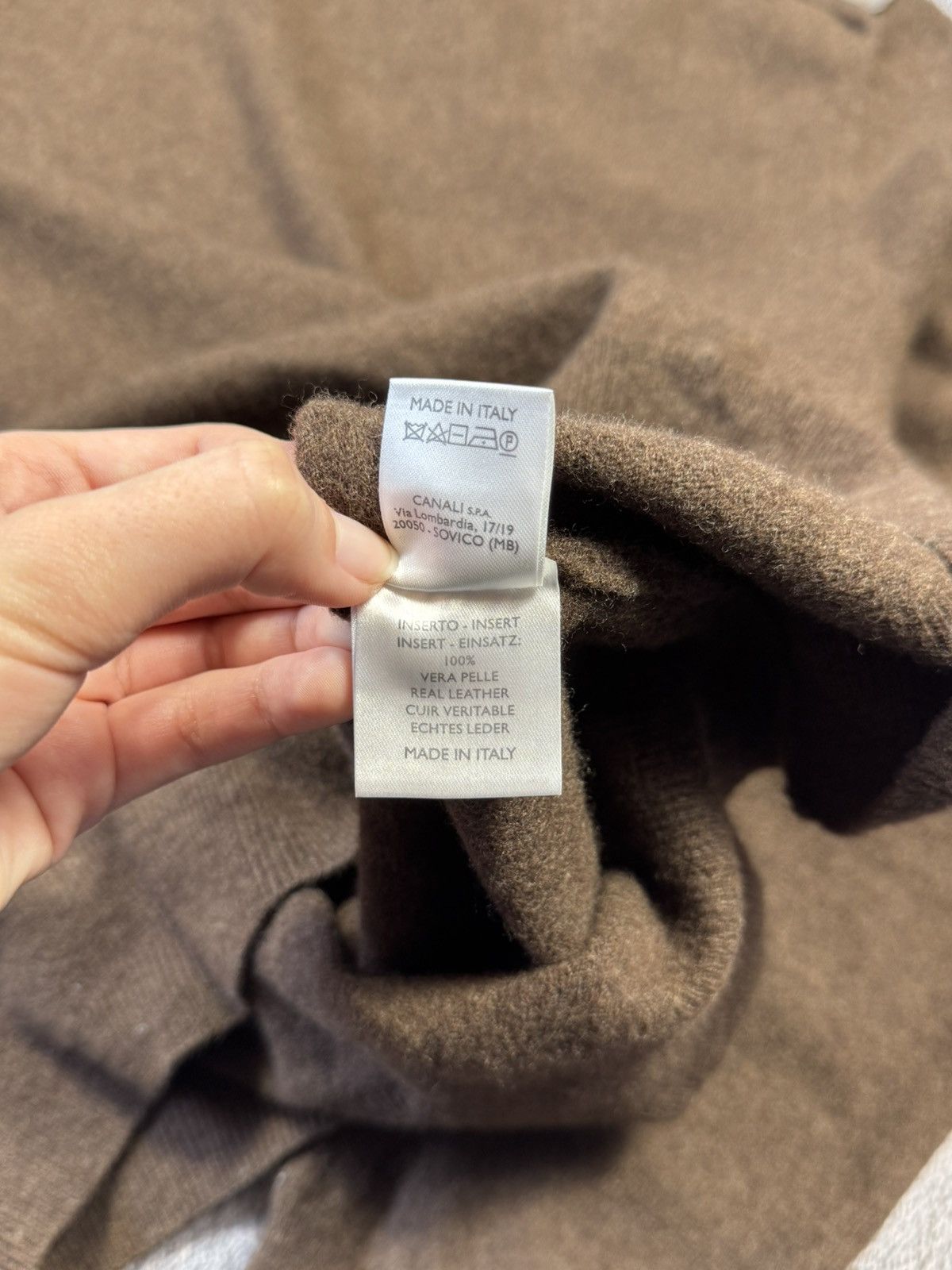Canali CANALI Virgin Wool & Leather Sweater — Made in Italy Size US L / EU 52-54 / 3 - 5 Thumbnail
