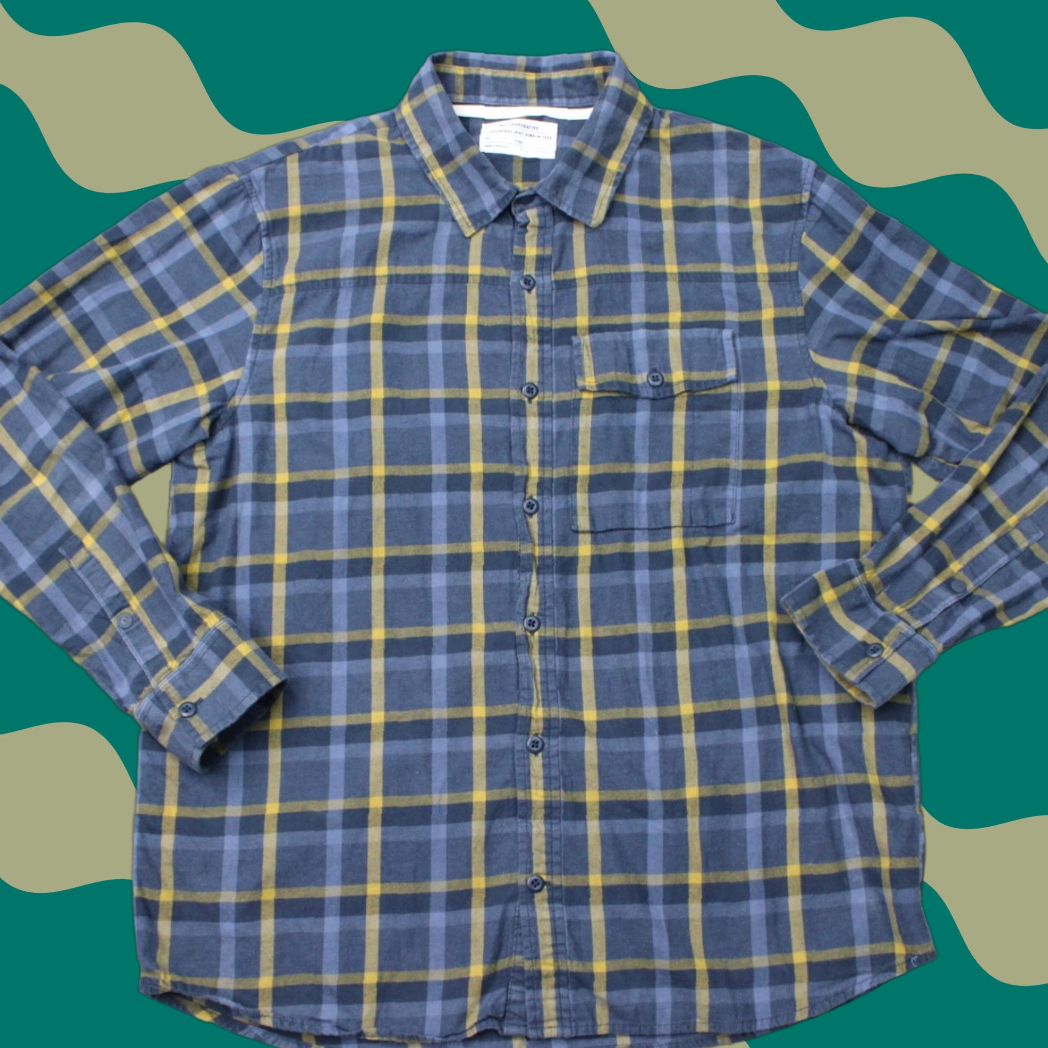 Vintage REI Co-op Shirt Mens Large Blue/Yellow Plaid Flannel Cotton Long Sleeve Button-Up Shirt Size US L / EU 52-54 / 3 - 1 Thumbnail