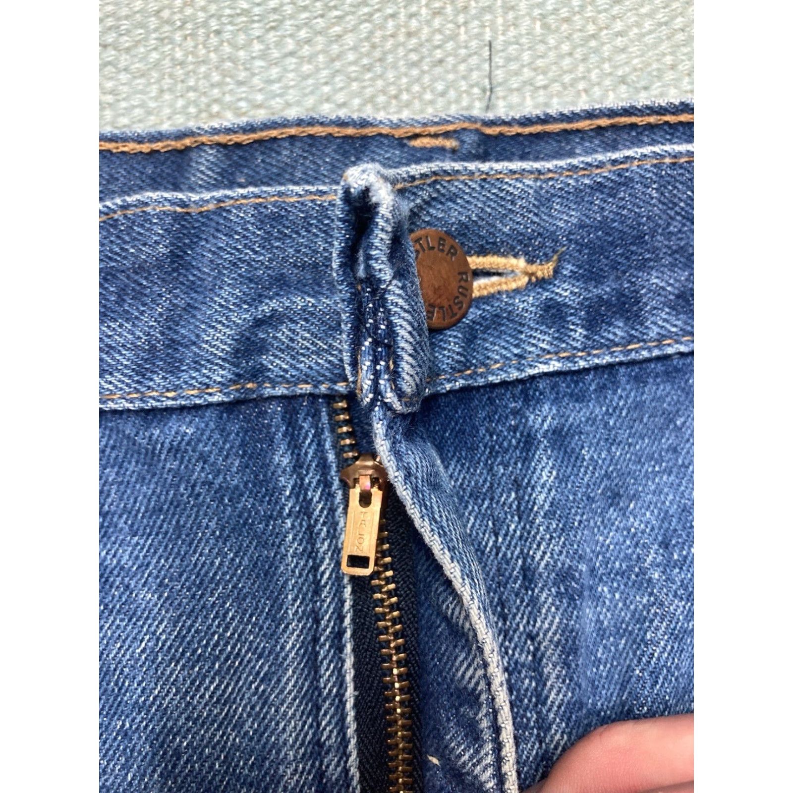 Denime VINTAGE Rustler Jeans Men 37x30 Blue Denim Straight USA 80s Talon Jeans Straight Leg Inseam 30 Inseam 30 Mens Blue Size US 37 - 4 Thumbnail