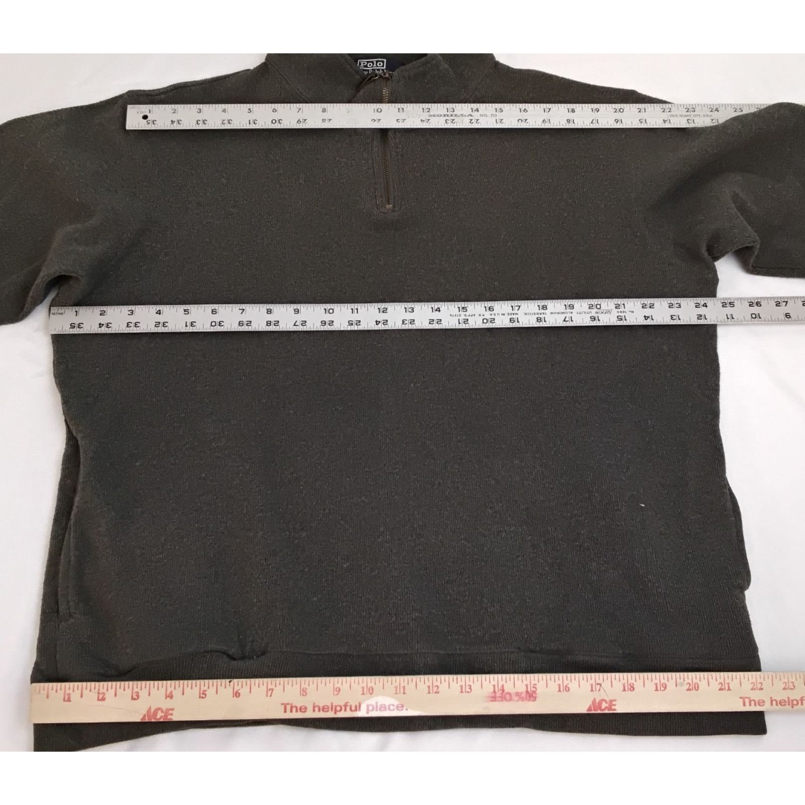 Polo Ralph Lauren Polo Ralph Lauren Knit 1/4 Zip Pullover Men's L Gray Size US L / EU 52-54 / 3 - 9 Thumbnail