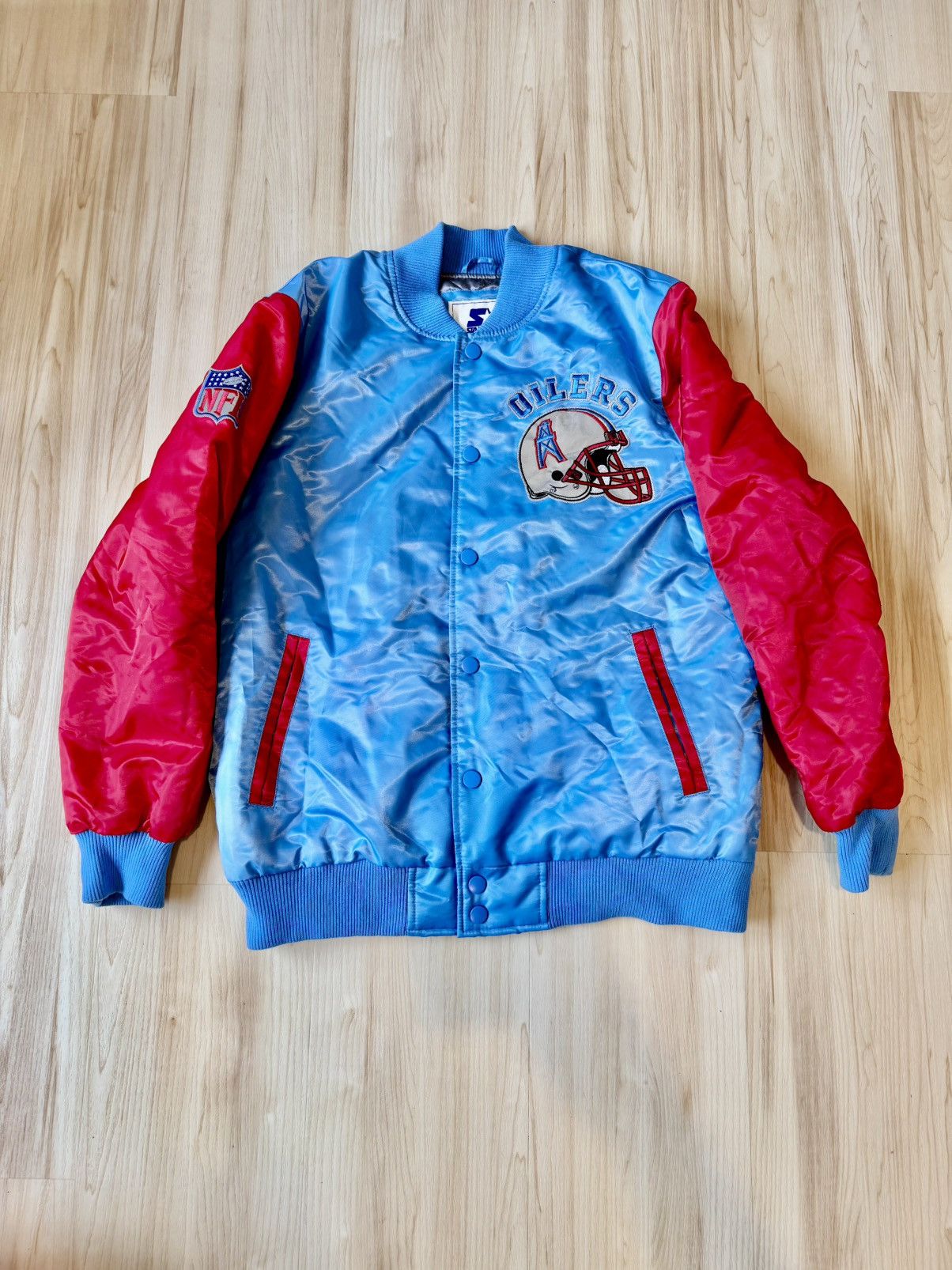 Starter Starter Houston Oilers Satin Varsity Jacket (Large) Size US L / EU 52-54 / 3 - 1 Thumbnail