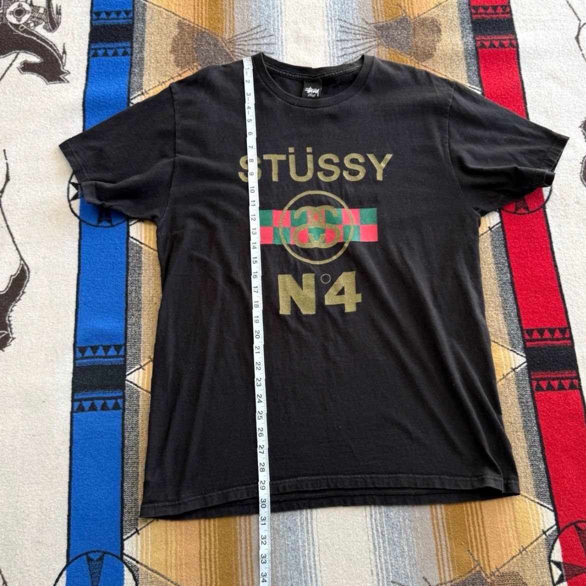 Vintage VINTAGE Stussy T-Shirt Men L Black Gold N4 S Link Streetwear Skater Y2K Mens Short Sleeve Regular Pattern Solid Vintage Size US L / EU 52-54 / 3 - 6 Thumbnail