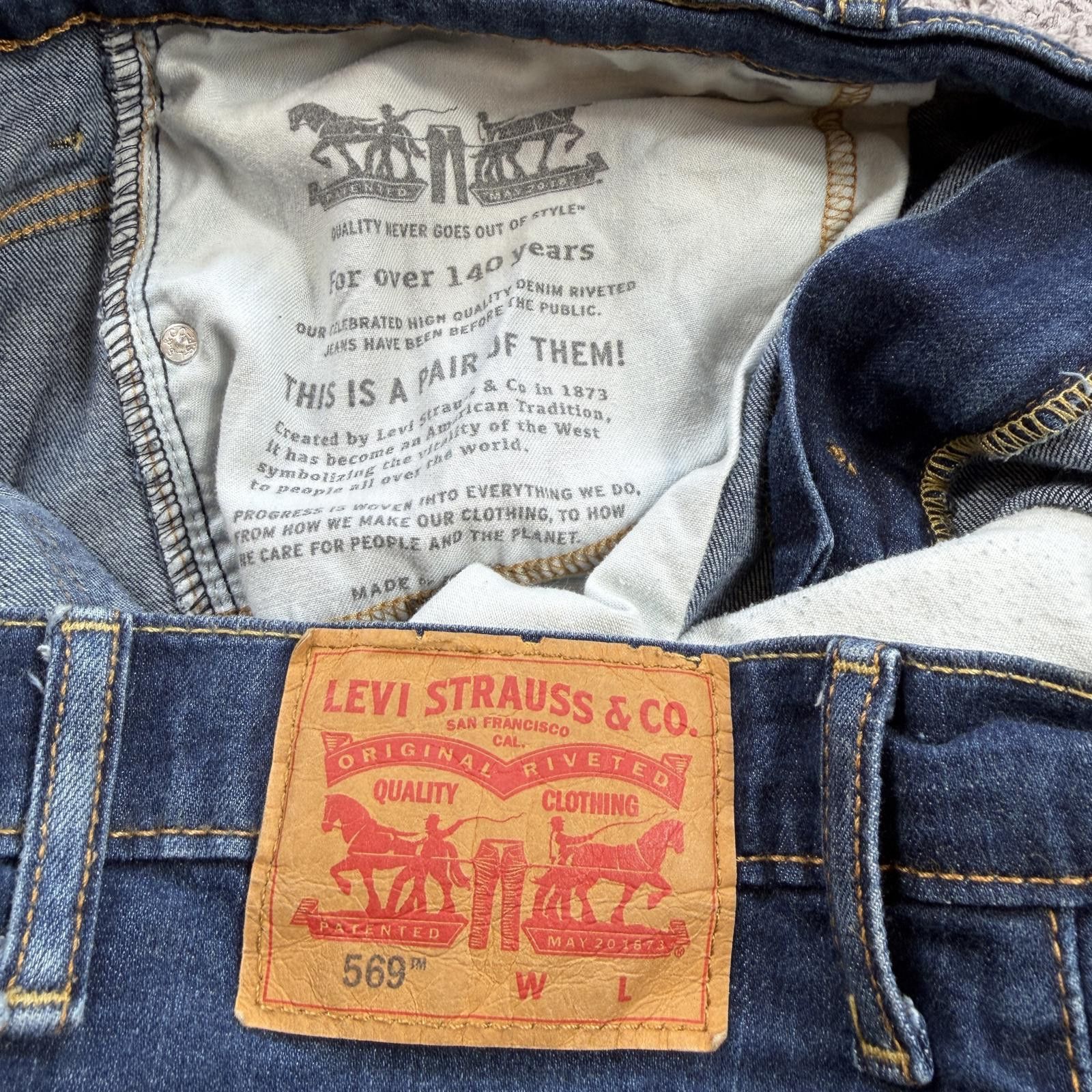 Levi's Levis 569 Loose Fit Denim Shorts Mens 44 Blue Baggy Casual Size US 44 / EU 60 - 4 Thumbnail