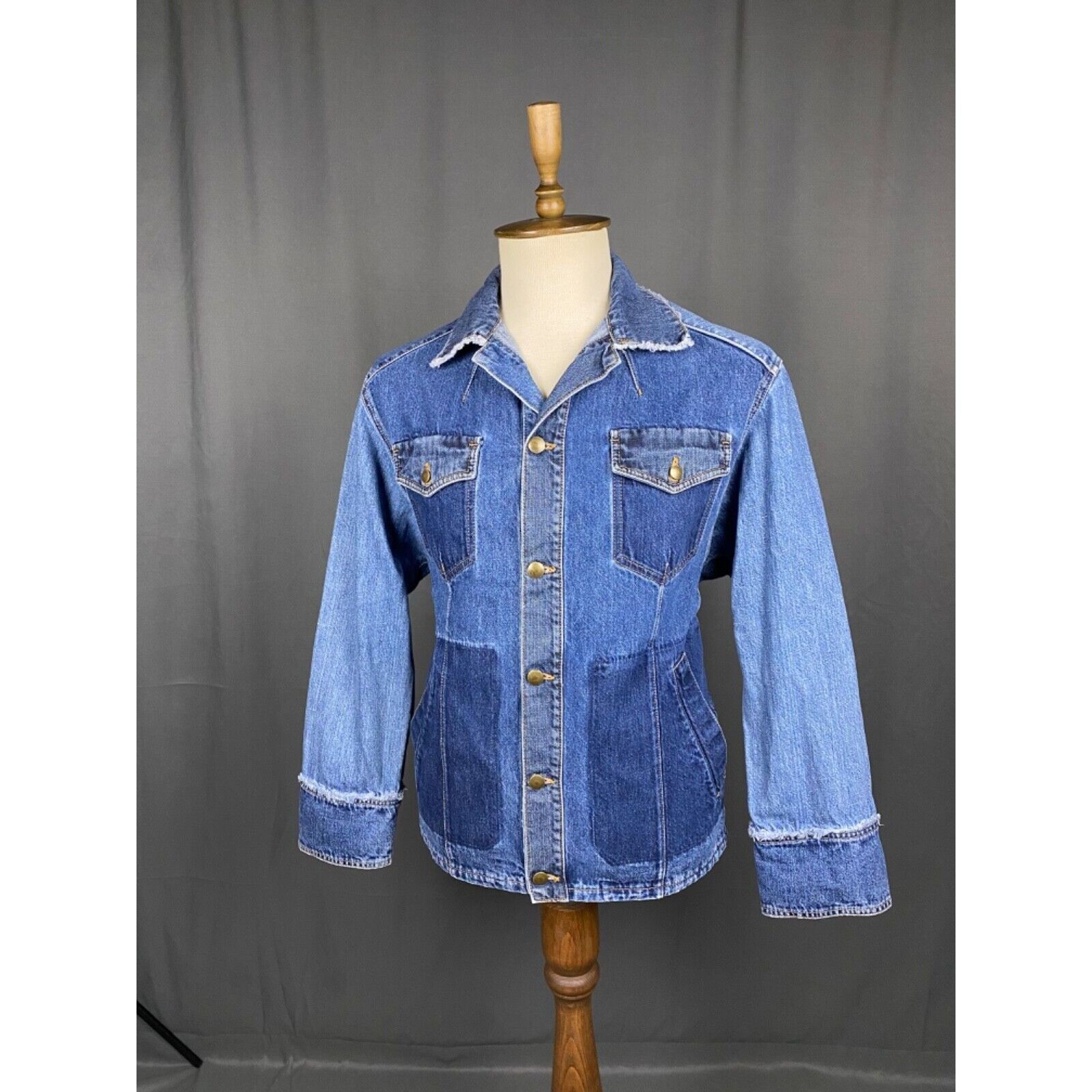 Alexander McQueen Alexander McQueen Patchwork Denim Men's Blue Biker Jeans Jac Size US S / EU 44-46 / 1 - 2 Thumbnail
