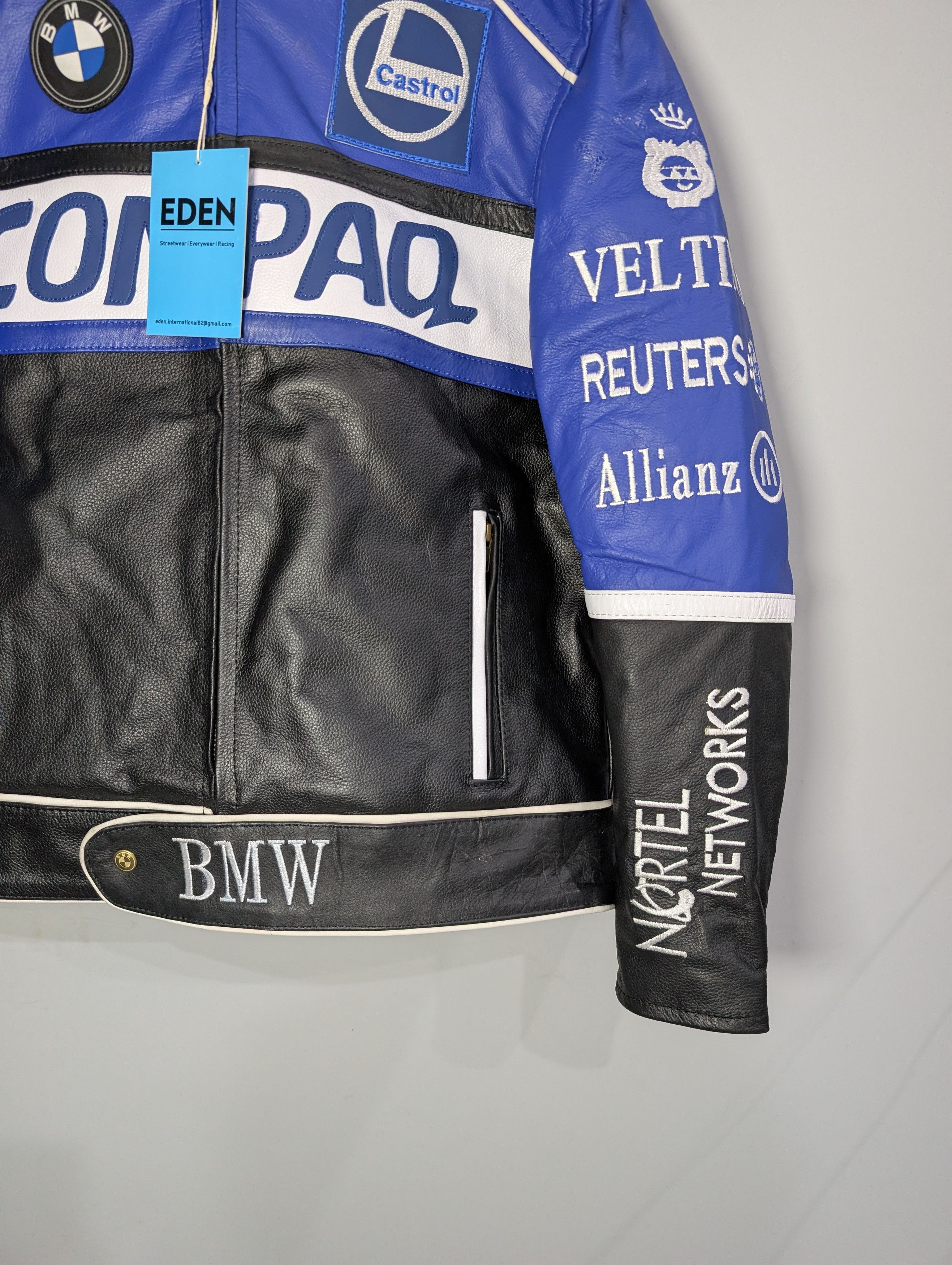 Vintage 🔥BMW🔥 Oversized Vintage 90s Leather Jacket Retro Size M / US 6-8 / IT 42-44 - 5 Thumbnail