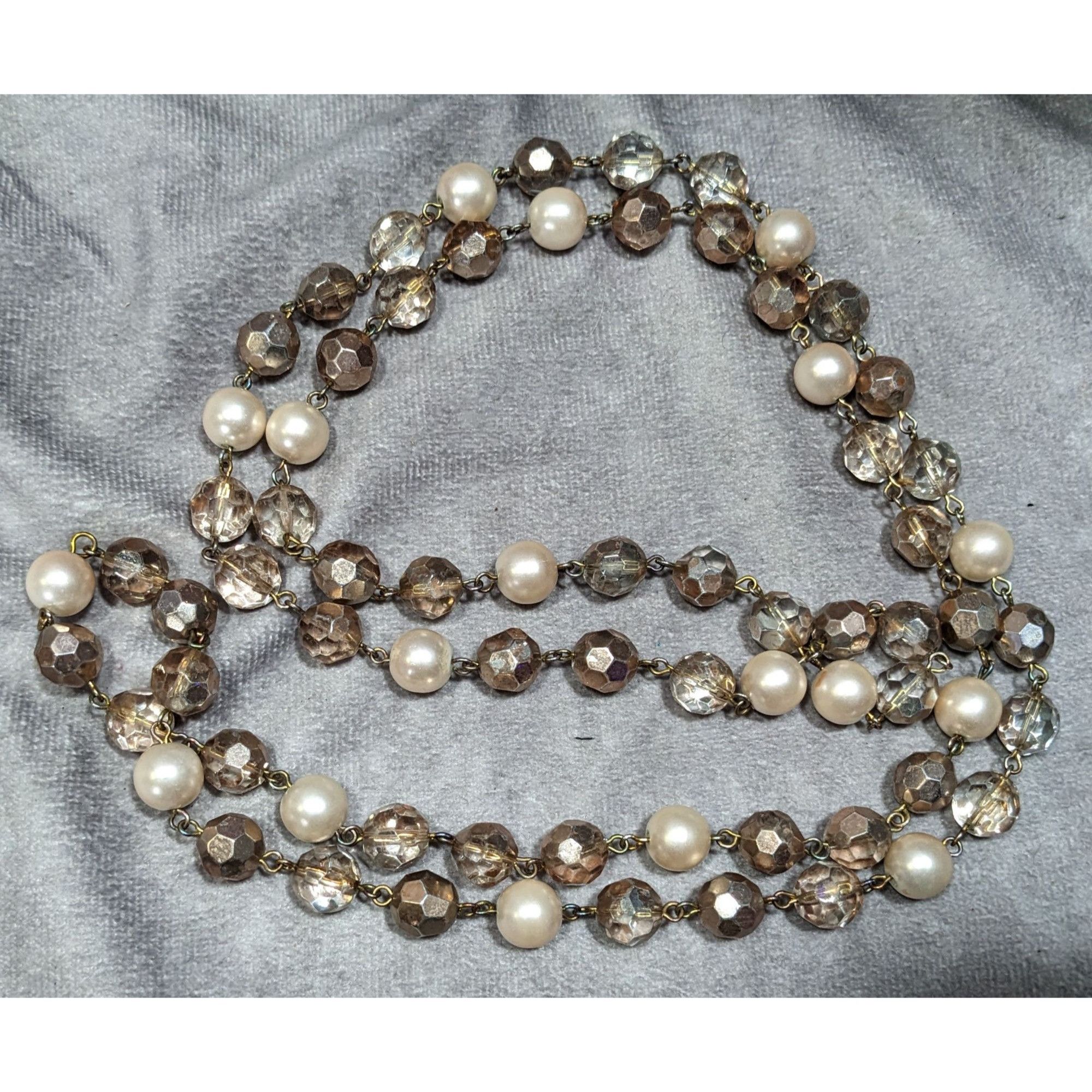 Other Vintage Elegant Glam Champagne Glass And Faux Pearl Beaded N Size ONE SIZE - 4 Thumbnail
