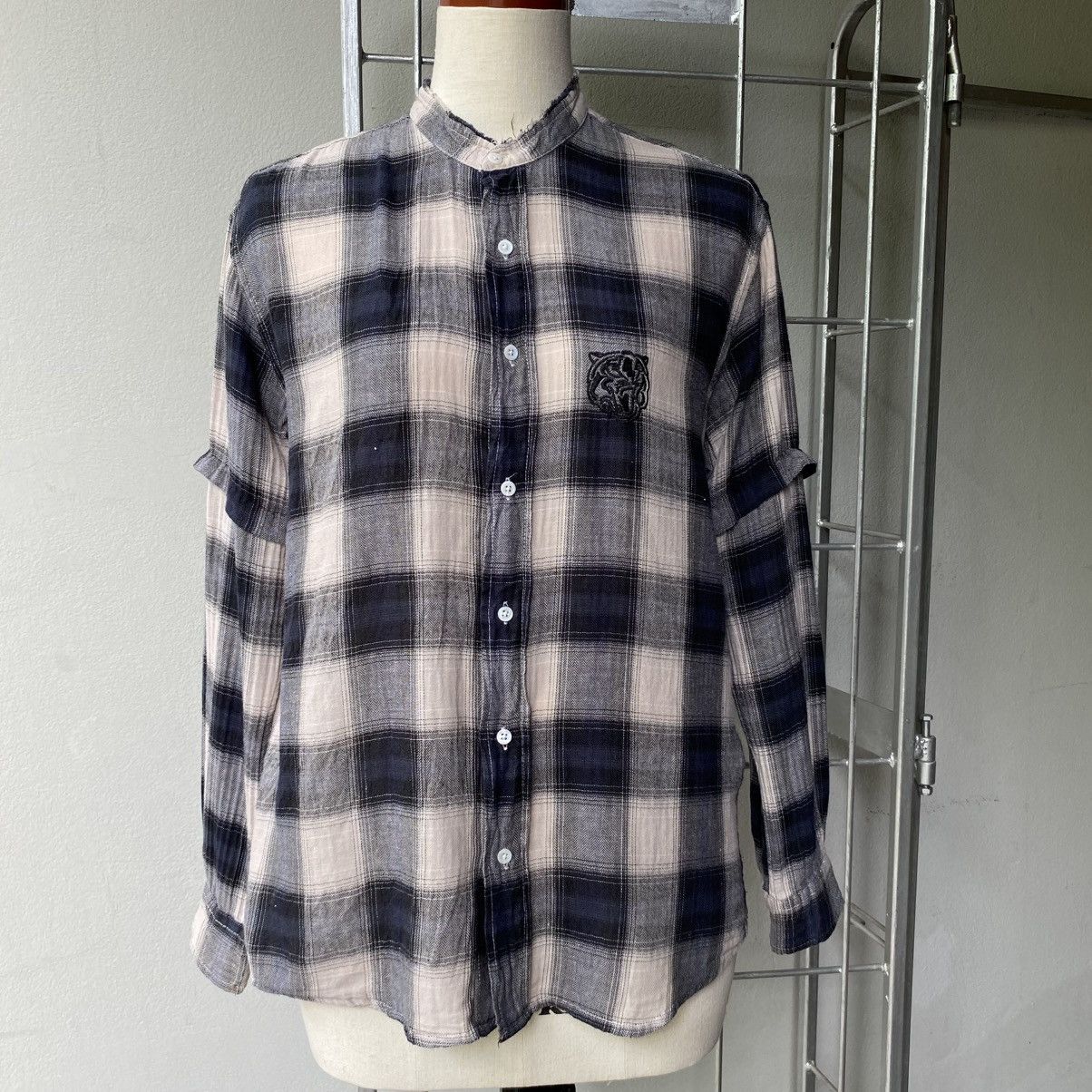 Balmain BALMAIN Gray-Black Plaid Ruffle Sleeve Shirt Size M / US 6-8 / IT 42-44 - 15 Thumbnail