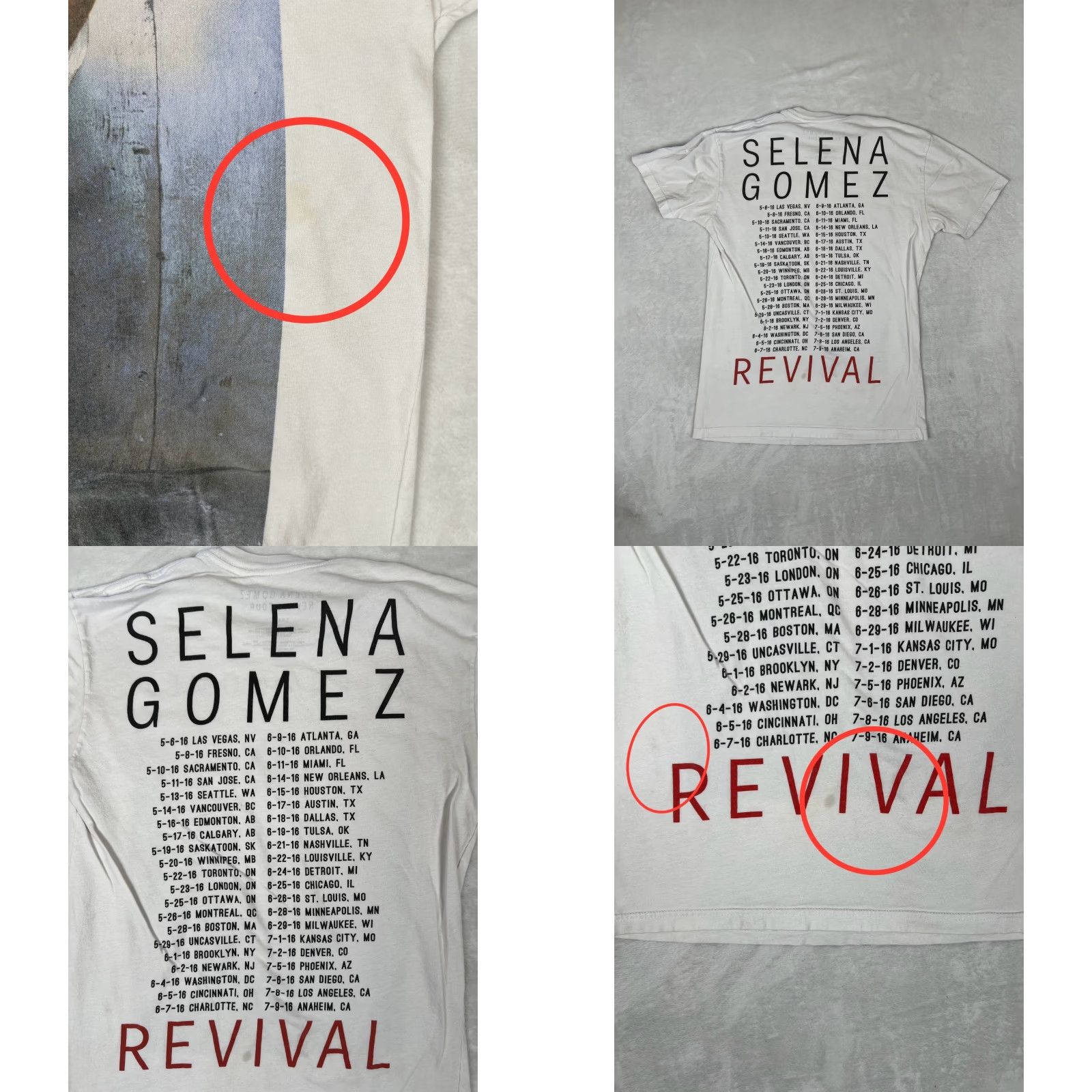 Vintage Selena Gomez Shirt T-Shirt 2016 Revival Tour Concert Small S Black Cotton Crew Neck Short Sleeve Unisex Adults Music Vintage No (Note: with stains) Size US S / EU 44-46 / 1 - 8 Thumbnail