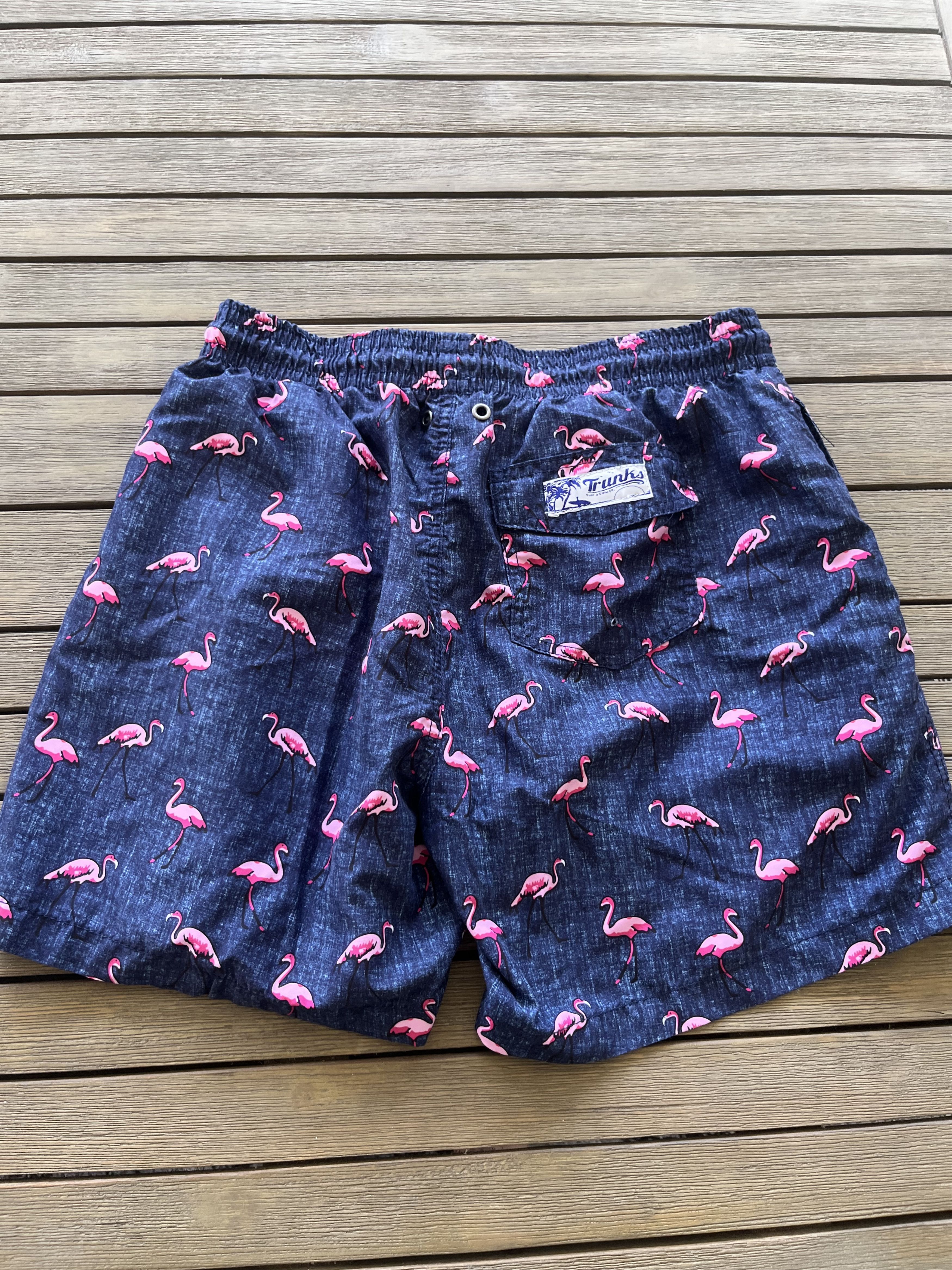 Vintage Flamingo Swim Trunks Size US 33 - 2 Thumbnail