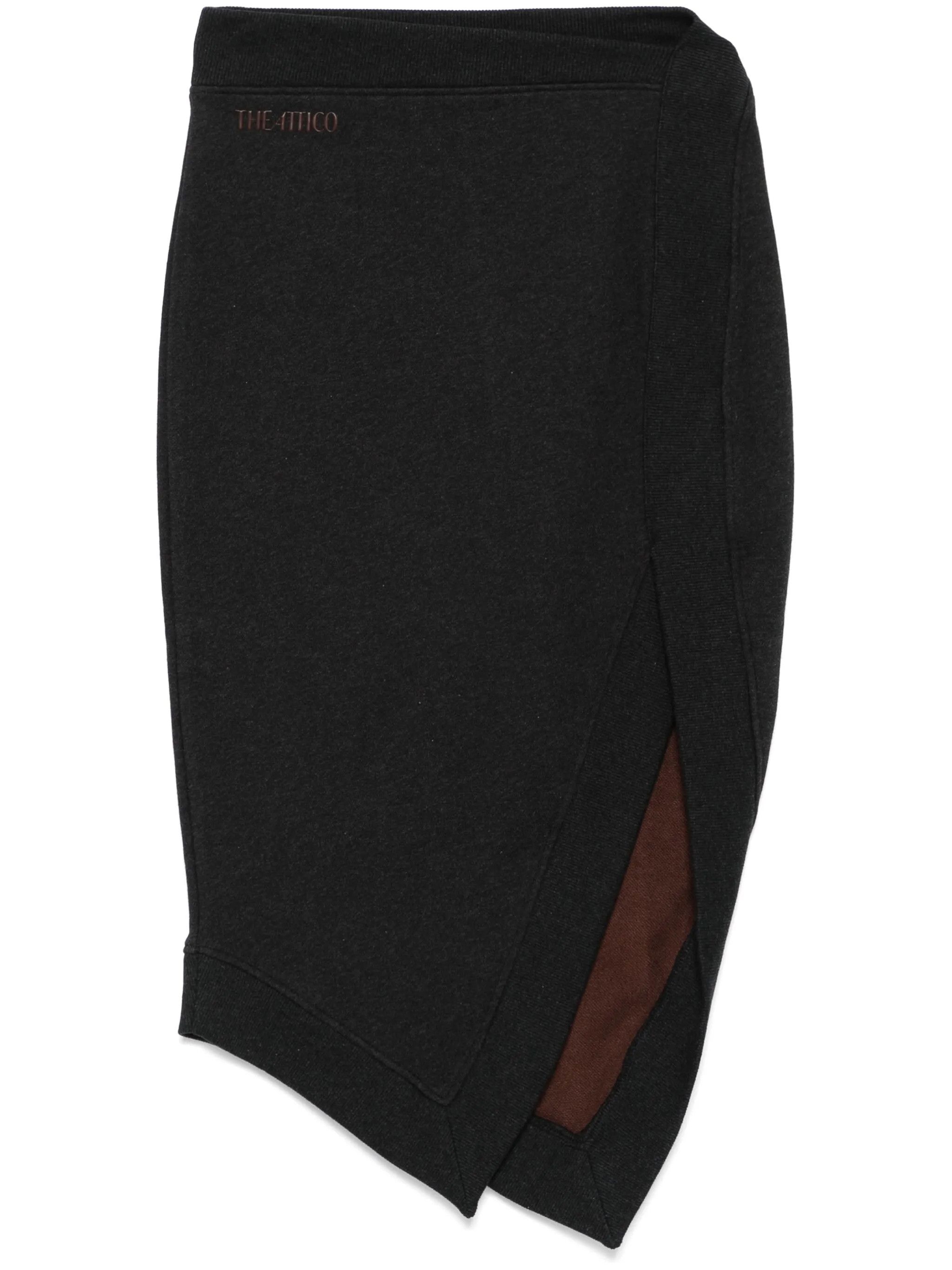 The Attico o1s22i1n0325 Asymmetric Midi Skirt in Black Size 26" / US 2 / IT 38 - 1 Thumbnail