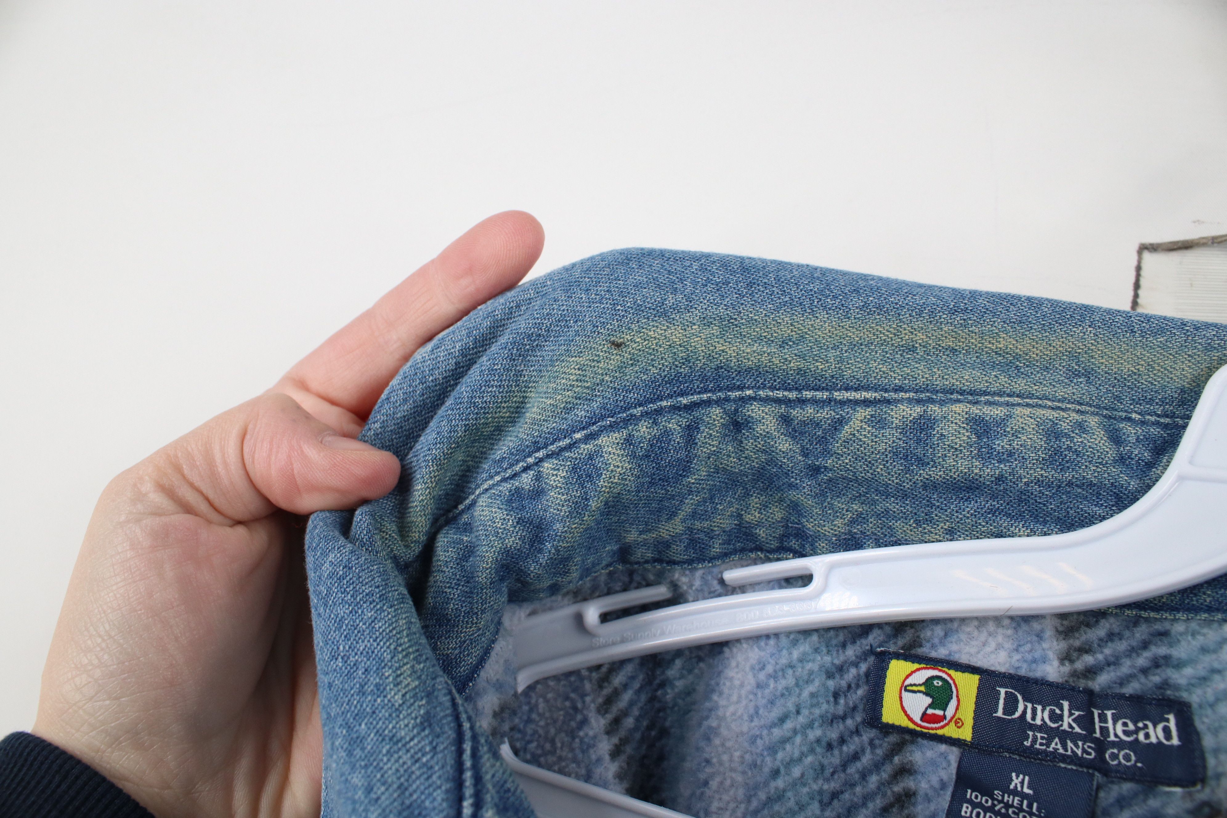 Vintage Vintage 90s Streetwear Fleece Lined Denim Jean Shirt Jacket Size US XL / EU 56 / 4 - 11 Thumbnail