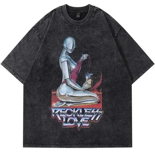 Japanese Brand Lustful Robot Oversized Vintage Design Graphic Tees Size US L / EU 52-54 / 3 - 1 Thumbnail