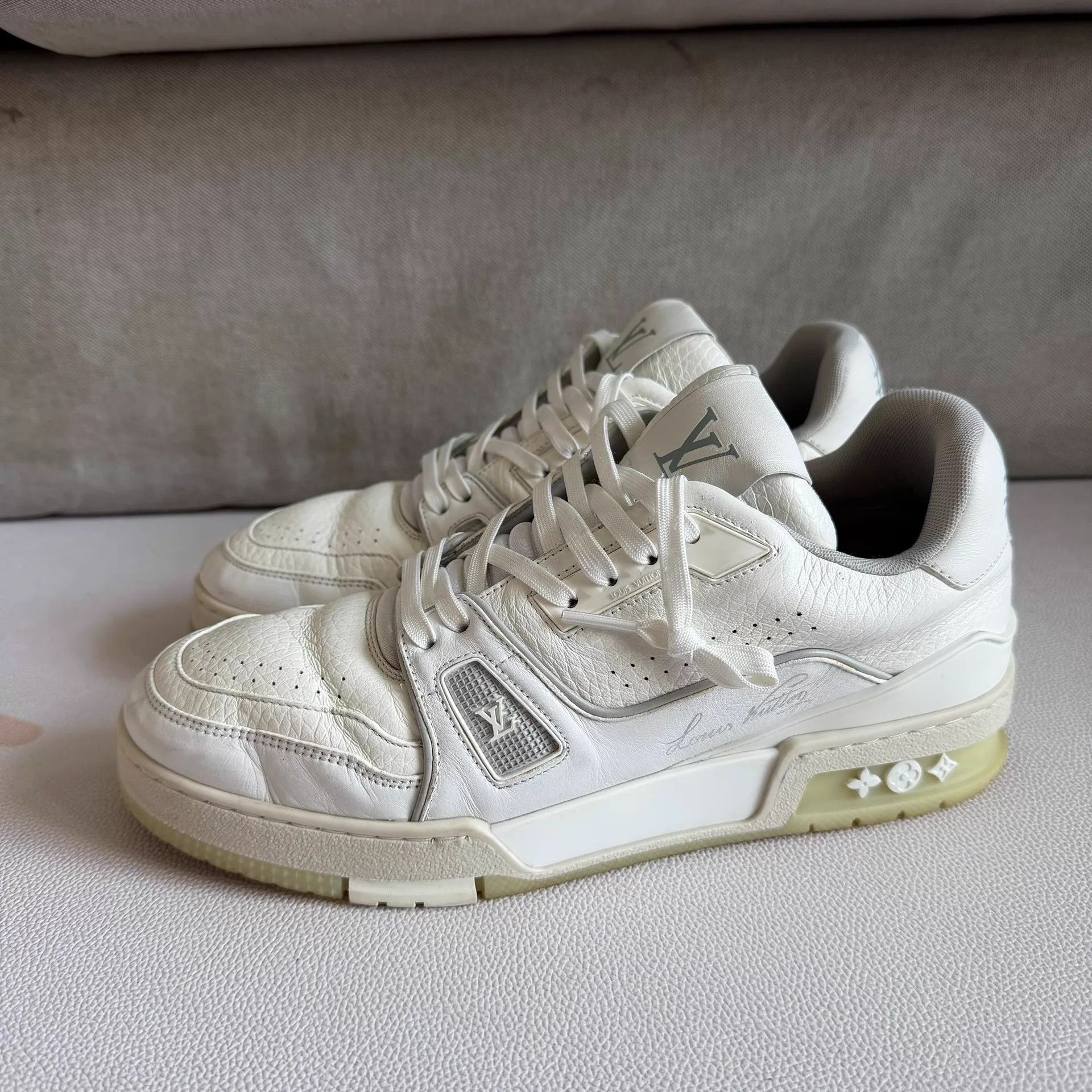 Louis Vuitton LV White Cement Trainer US6/EU40 Uncleaned w/Box Size US 7 / EU 40 - 1 Thumbnail