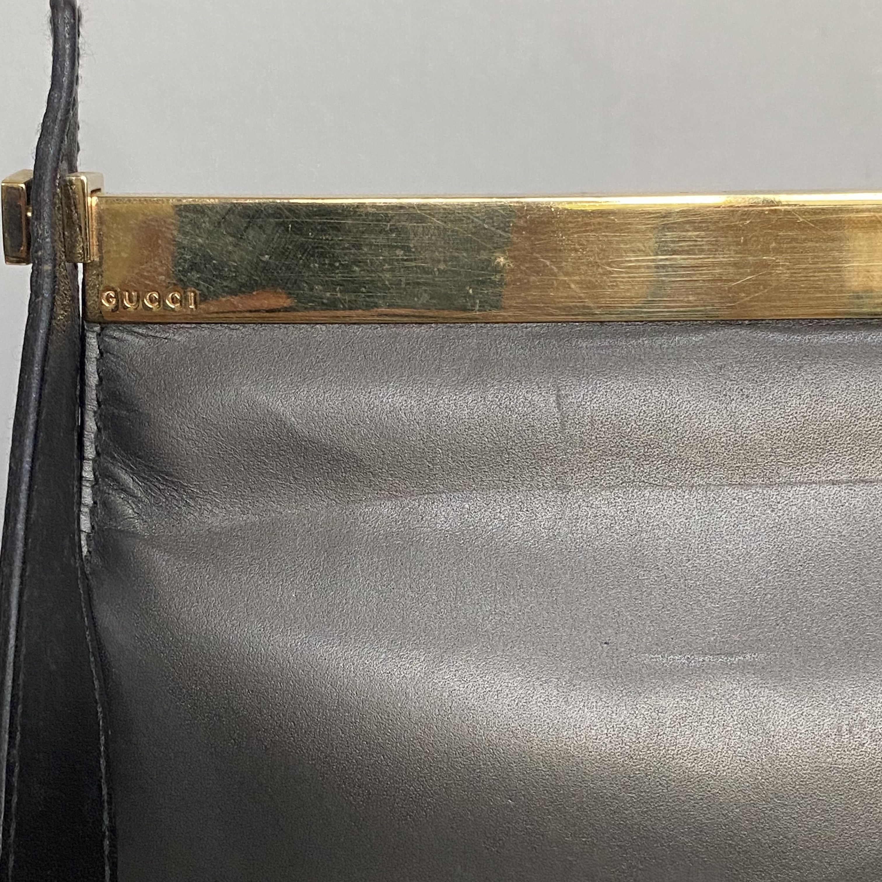 Gucci × Vintage GUCCI Vintage Black Flap Leather Shoulder Bag Size ONE SIZE - 9 Thumbnail