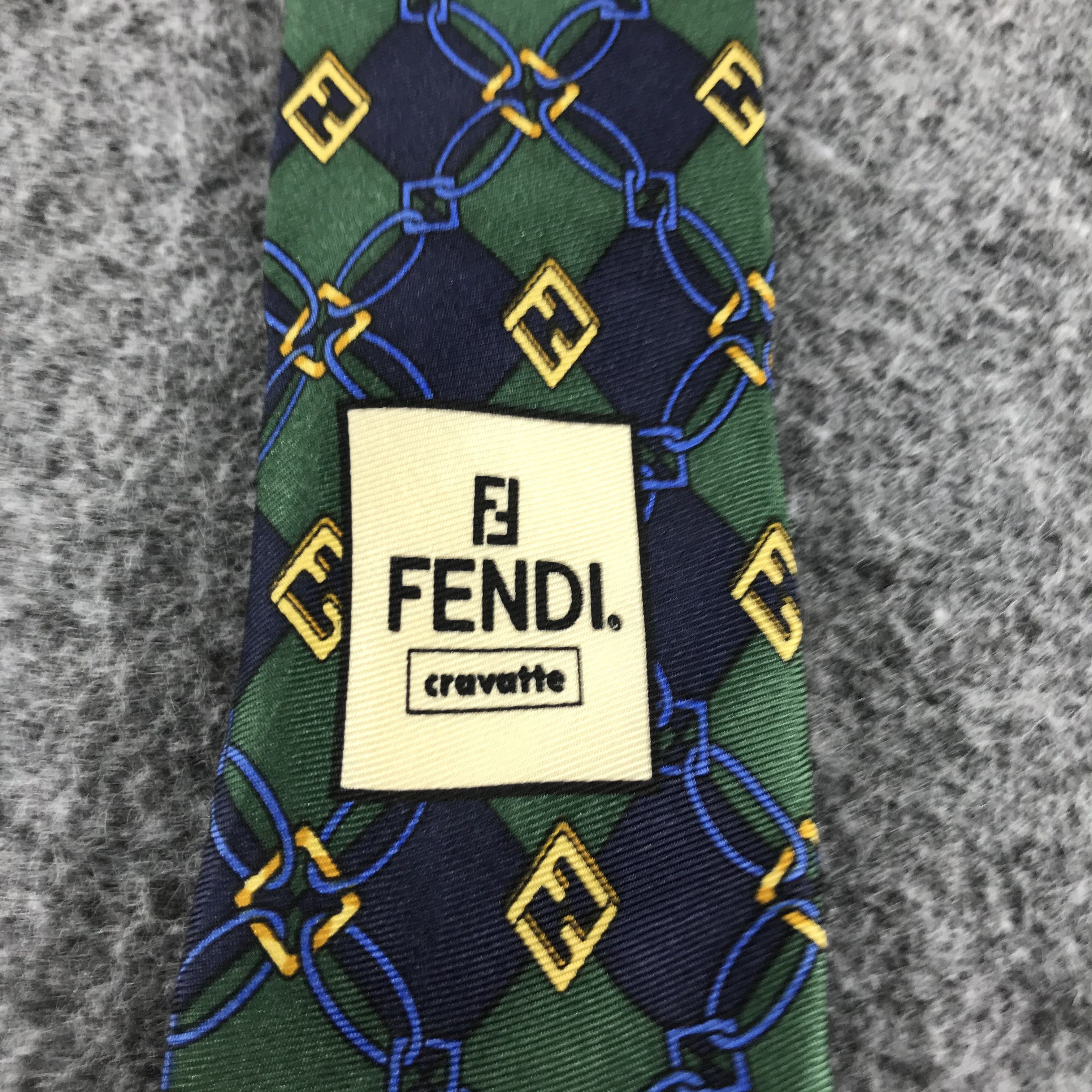 Fendi × Vintage Vintage Fendi Monogram Silk Neck Ties T11 Size ONE SIZE - 4 Thumbnail