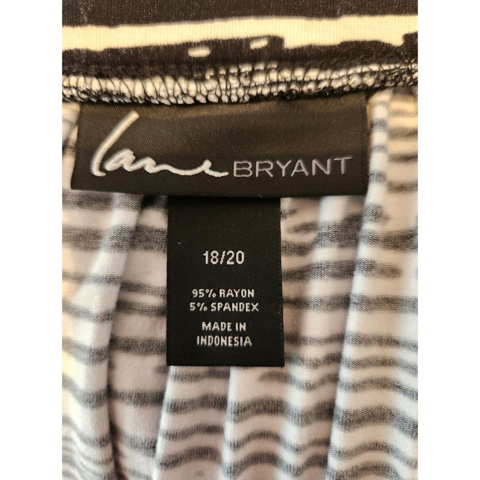 Vintage Lane Bryant Zebra Print A-Line Skirt 18/20 Womens Knee Length Elastic Waist Plus Size White Black Pattern Skirt Size 40" / US 18 - 6 Thumbnail