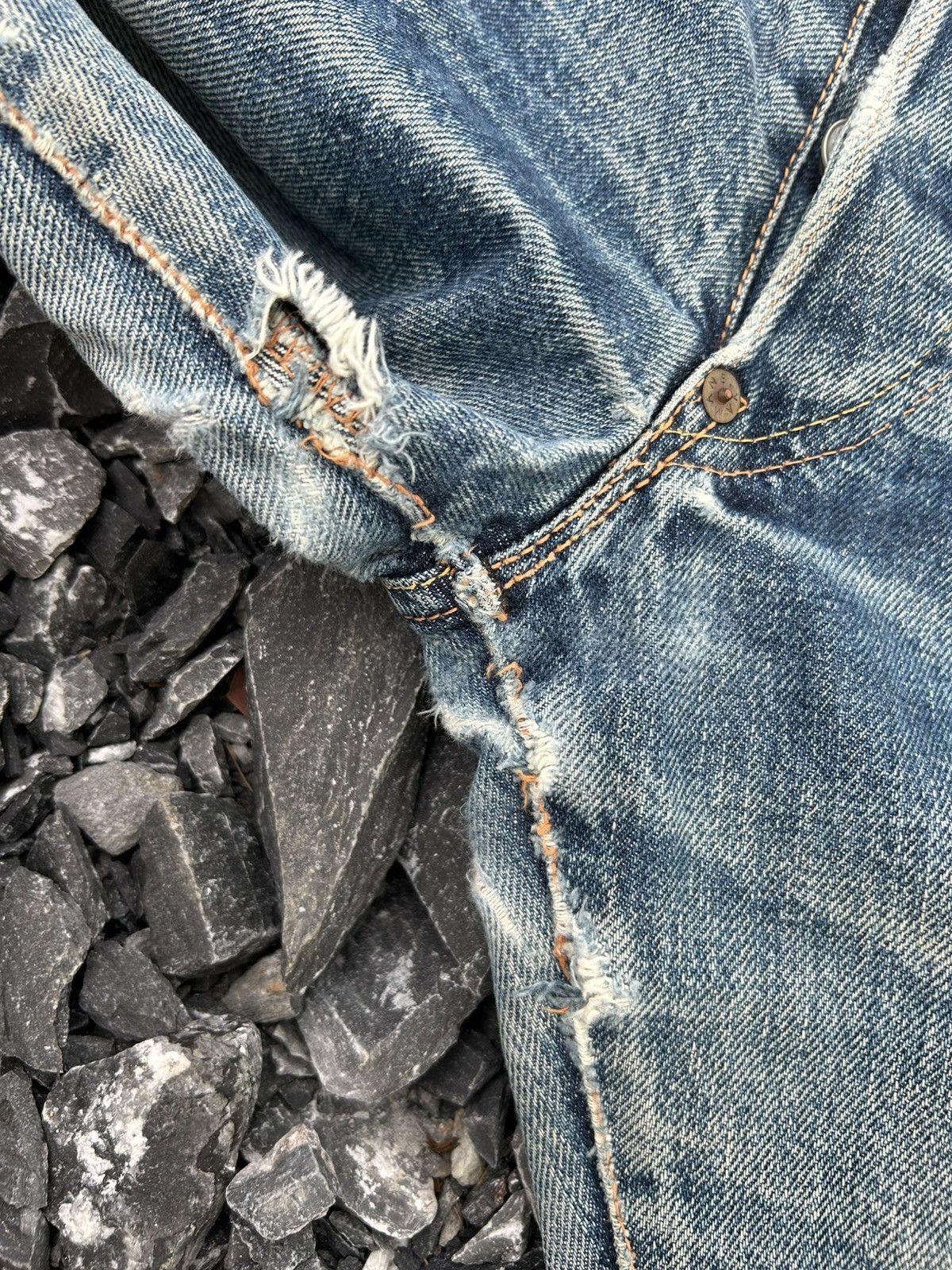 Japanese Brand × Kapital × Vintage Evisu Selvedge Distressed Japanese Denim Jeans Size US 29 - 15 Thumbnail