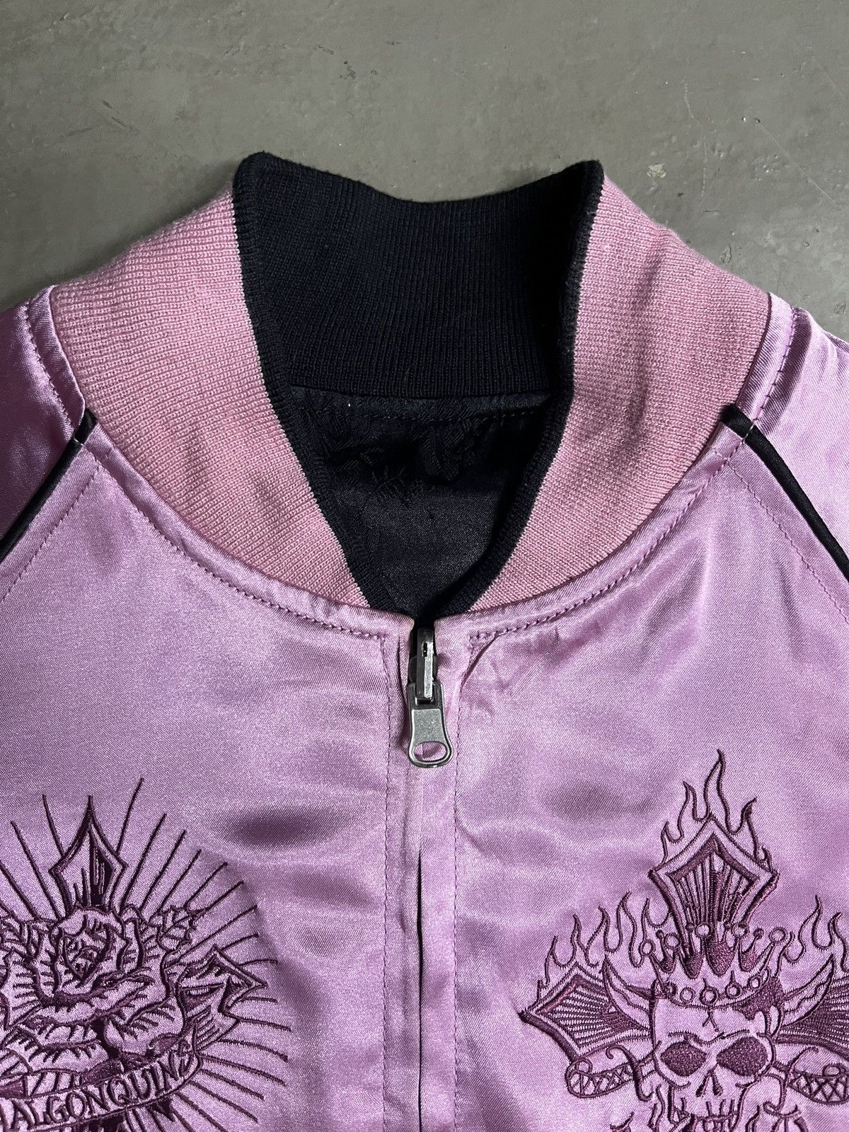 Seditionaries Reversible Algonquins Cross Flame Skull Sukajan Satin Jacket Size US S / EU 44-46 / 1 - 9 Thumbnail