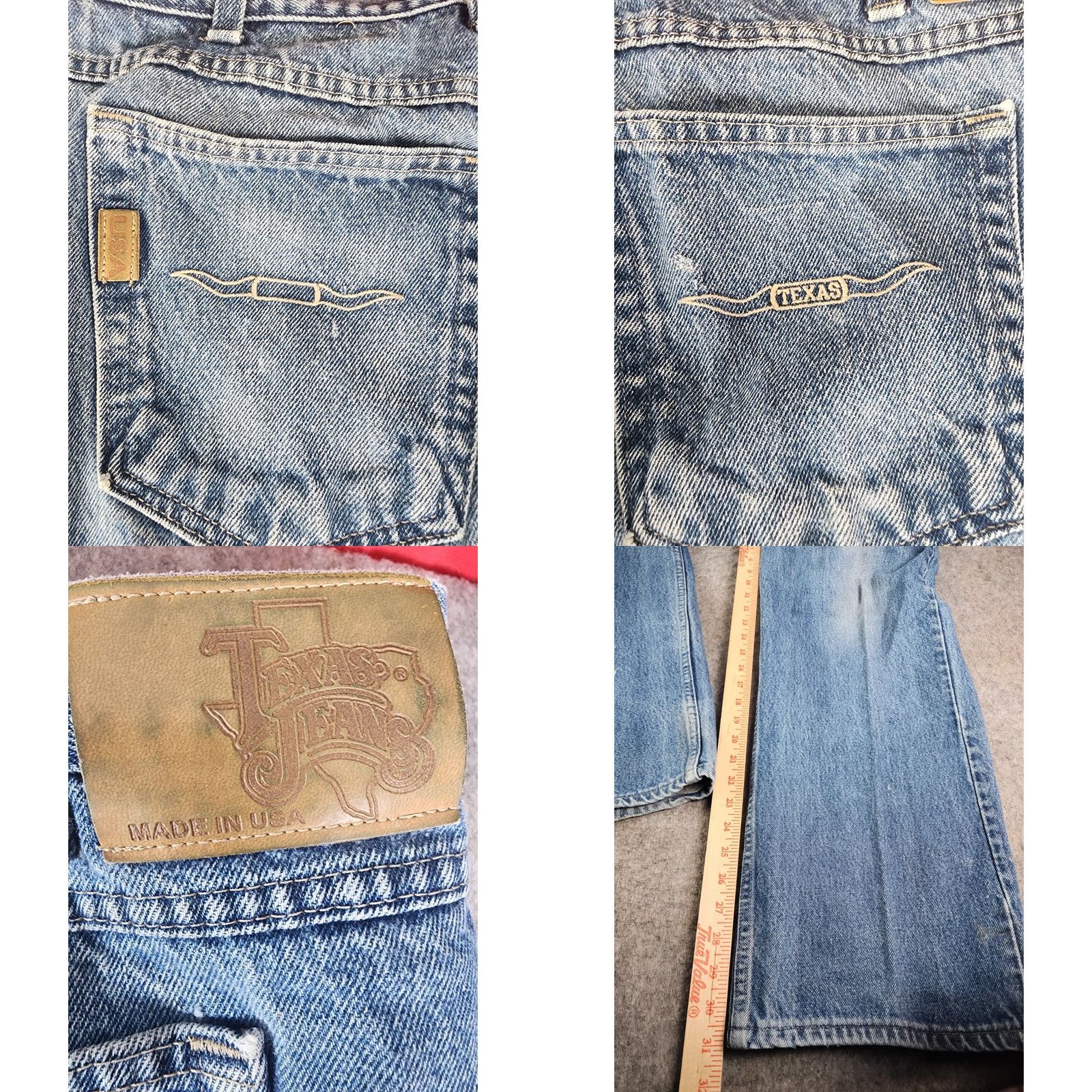 Denime Texas Jeans Men Jeans 44W 31L Blue Denim Cowboy USA Distressed Relaxed Straight 5-Pocket Regular Inseam 31" Vintage No Mens Size US 44 / EU 60 - 8 Thumbnail