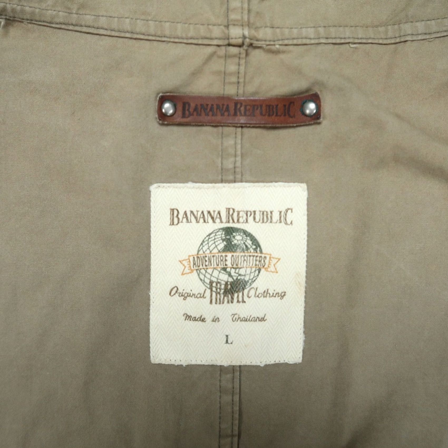 Banana Republic VINTAGE Banana Republic Jacket Mens L Brown Tan Safari Hooded Full Zip Travel VTG Jacket Size US L / EU 52-54 / 3 - 3 Thumbnail