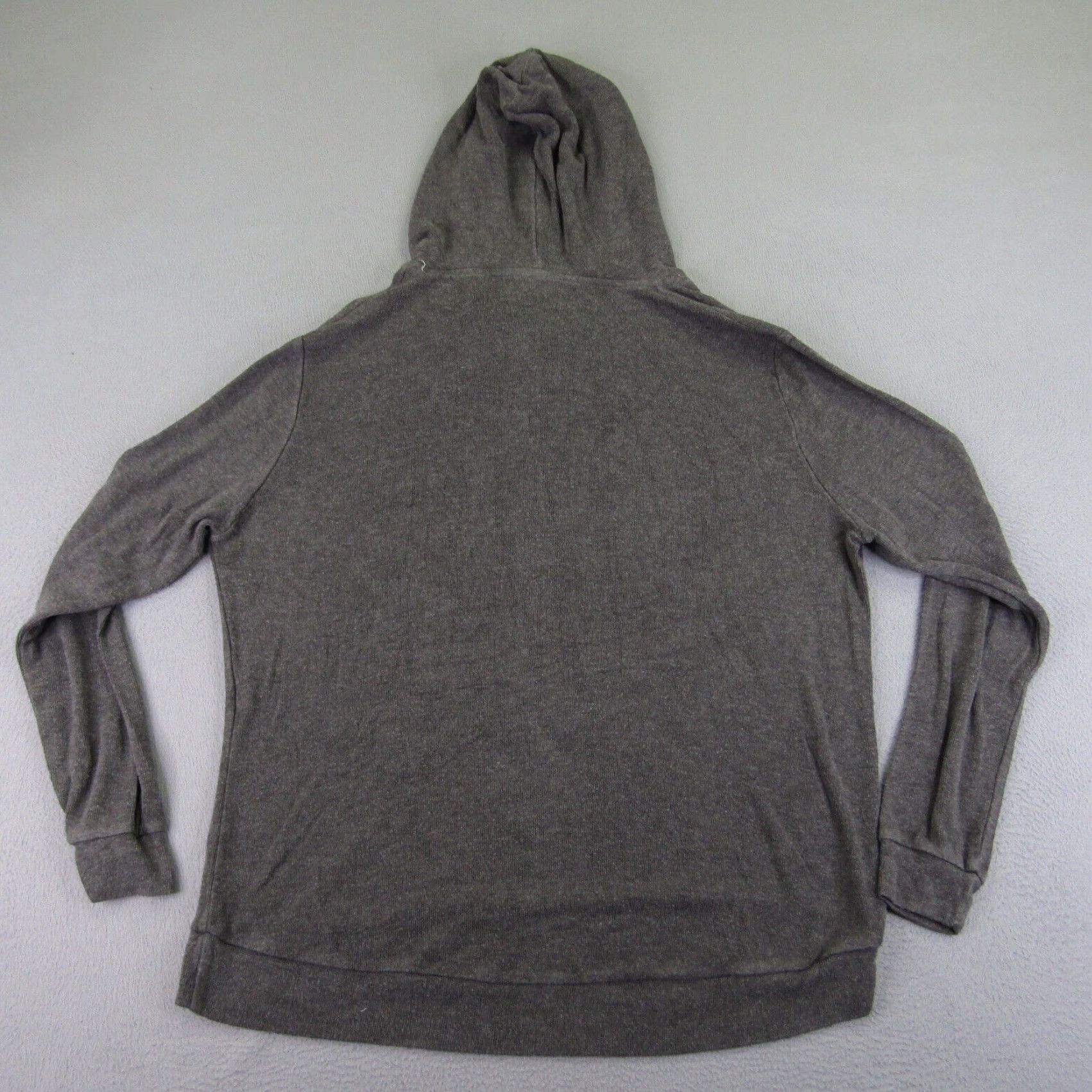 Vintage VINTAGE John Galt Hoodie Sweater Womens One Size Gray Pullover Knit Cotton Blend Pockets Hooded Stretch Size ONE SIZE - 7 Thumbnail