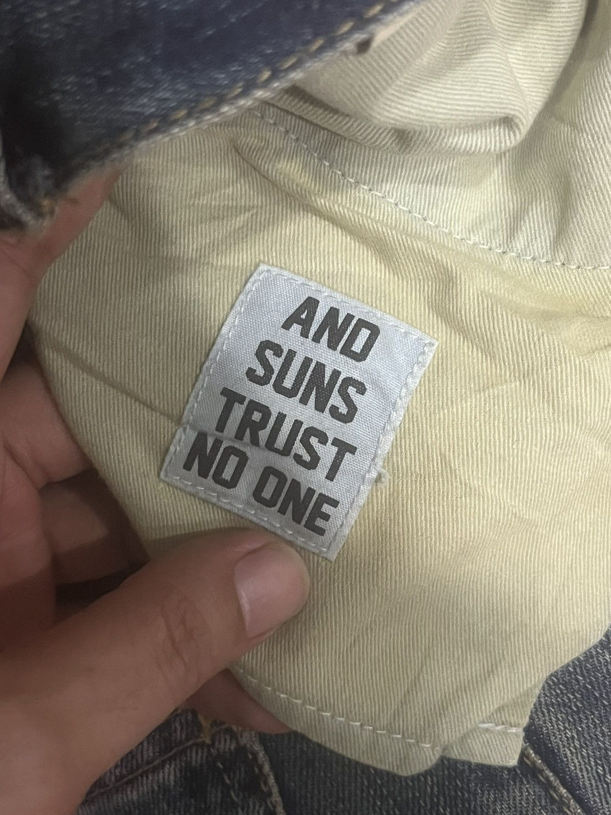 Japanese Brand Vintage And Suns Trust No One Sashiko Blue Whisker Jeans Size US 30 / EU 46 - 18 Thumbnail