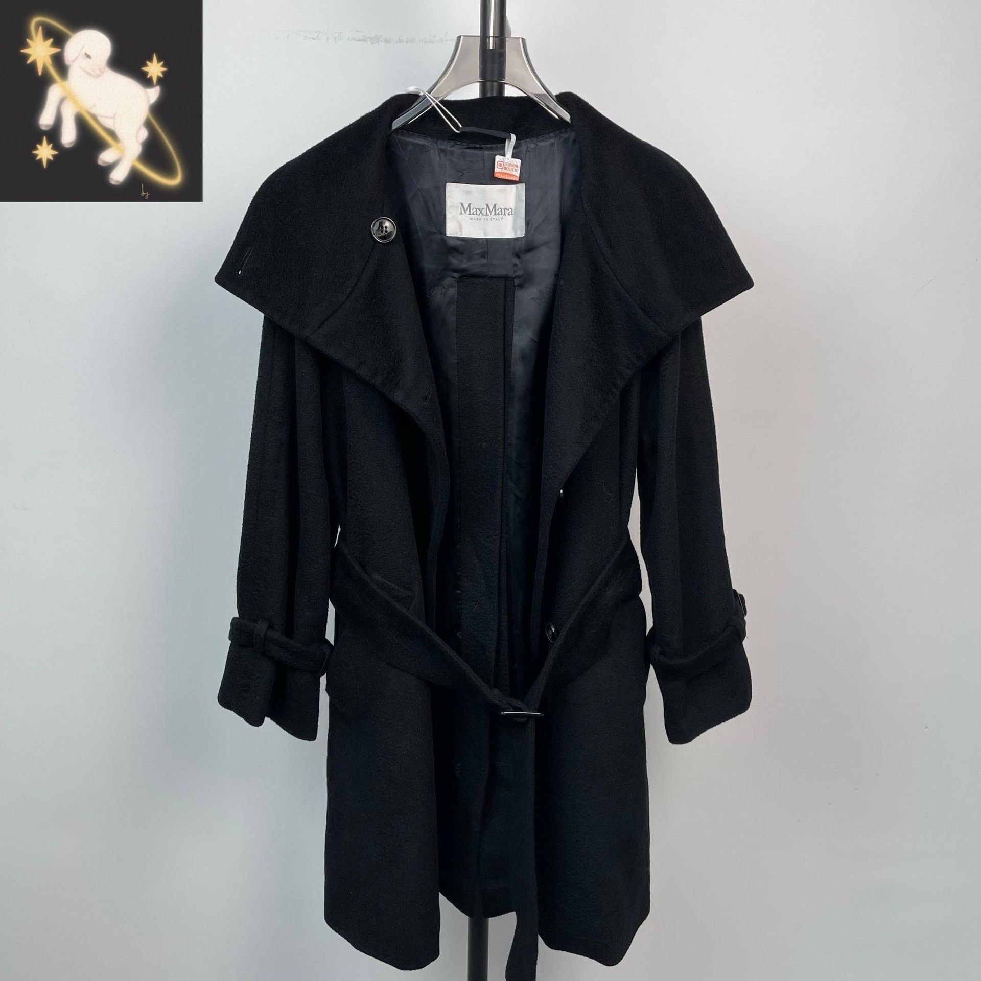 Max Mara Max Mara Long Black Coat 36 Women Size S / US 4 / IT 40 - 1 Thumbnail